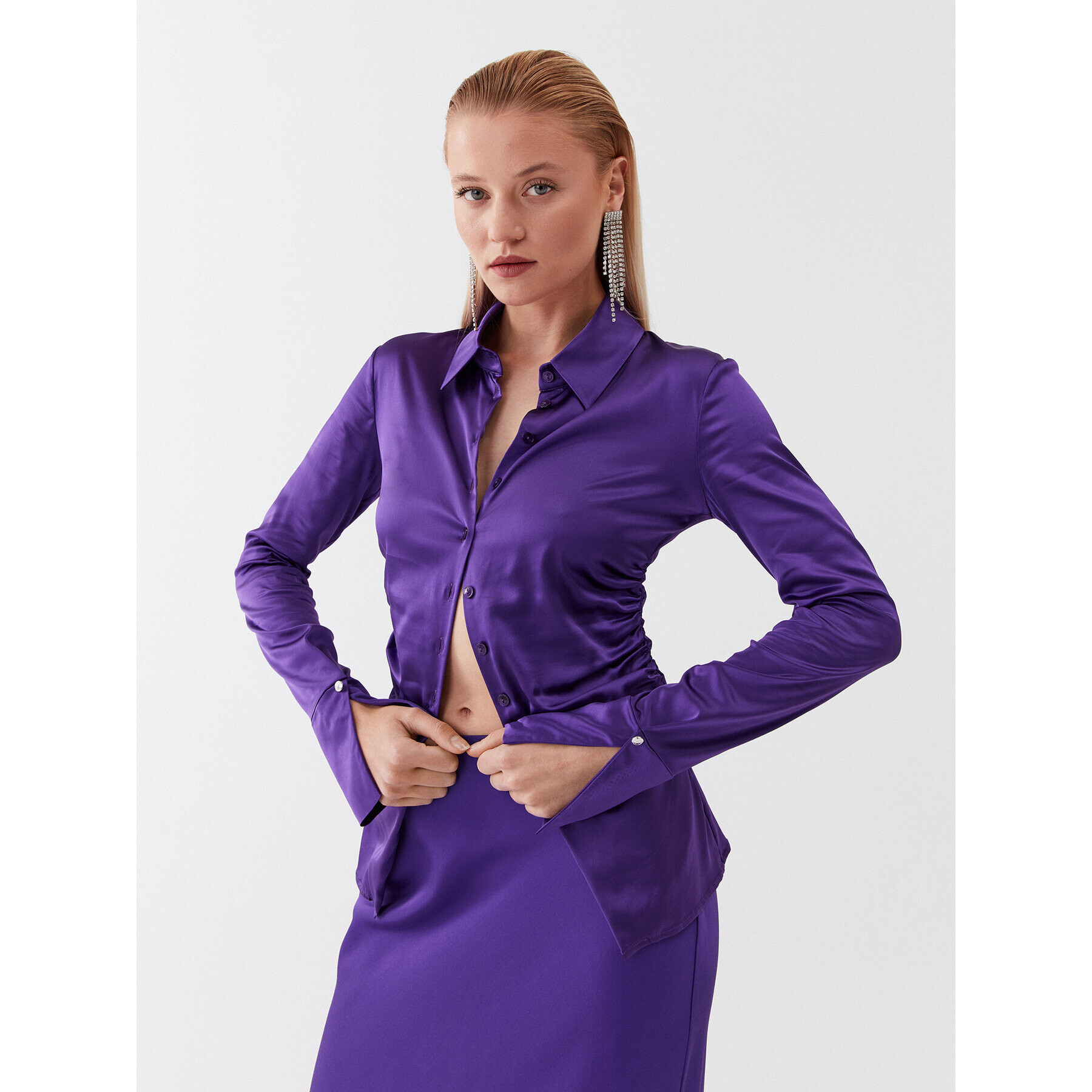 Patrizia Pepe Cămașă 2C1464/A644-M448 Violet Regular Fit - Pled.ro