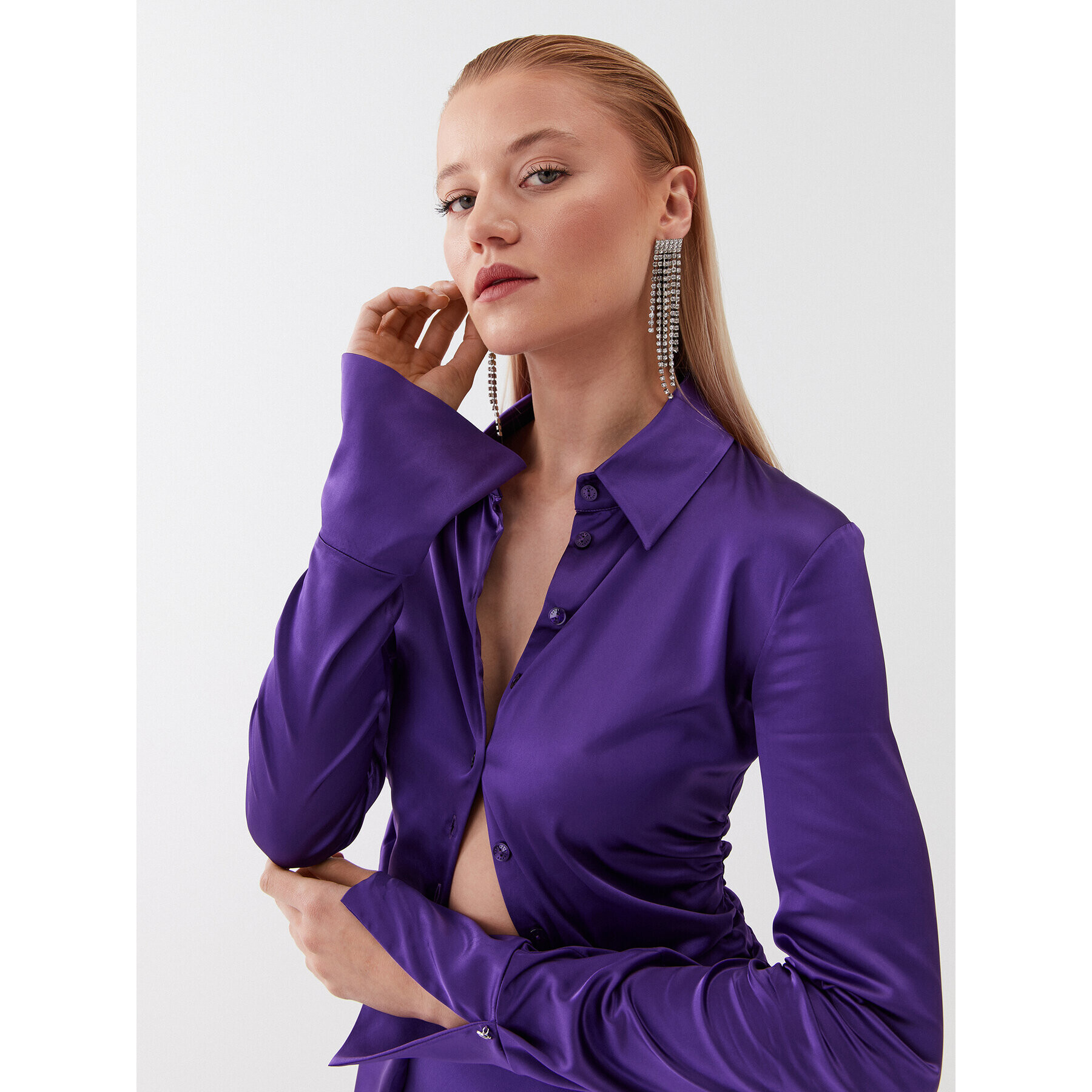 Patrizia Pepe Cămașă 2C1464/A644-M448 Violet Regular Fit - Pled.ro