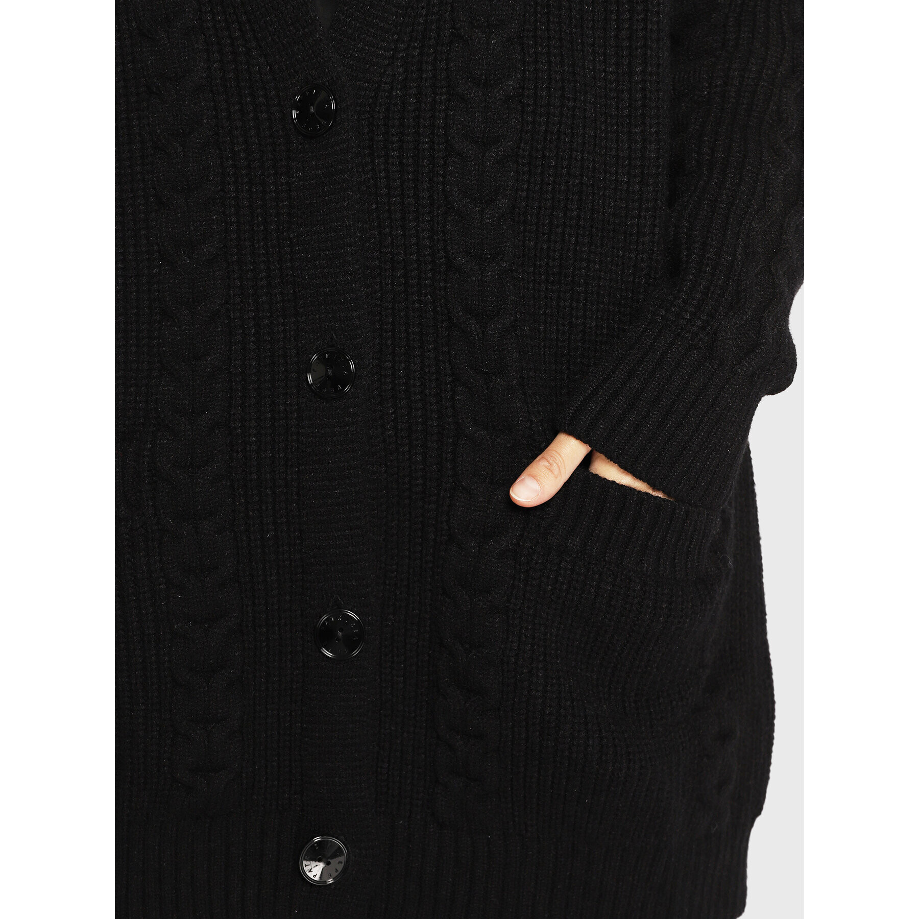 Patrizia Pepe Cardigan 8K0085/K037-K103 Negru Relaxed Fit - Pled.ro