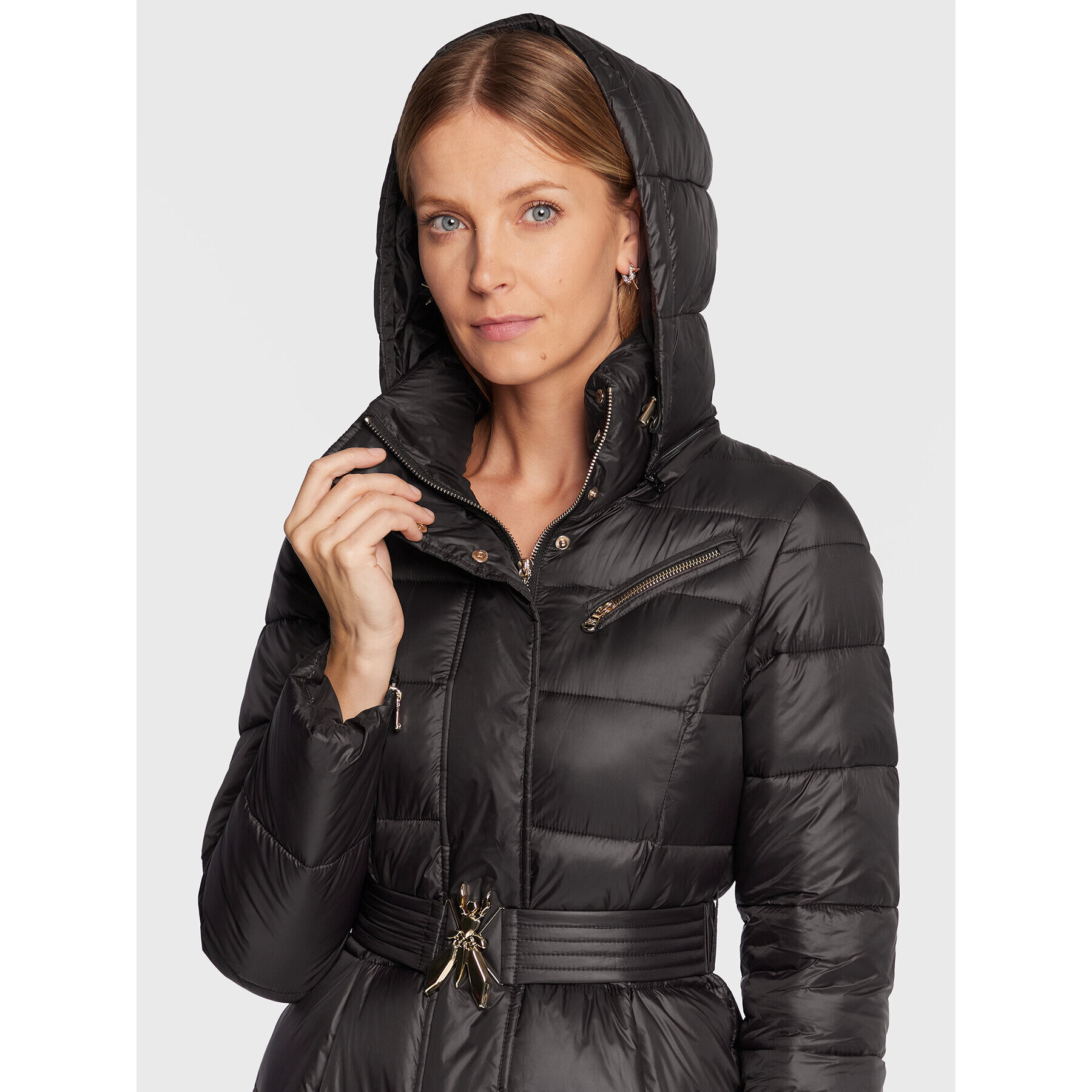 Patrizia Pepe Geacă din puf 2O0048/A9M1-K103 Negru Regular Fit - Pled.ro