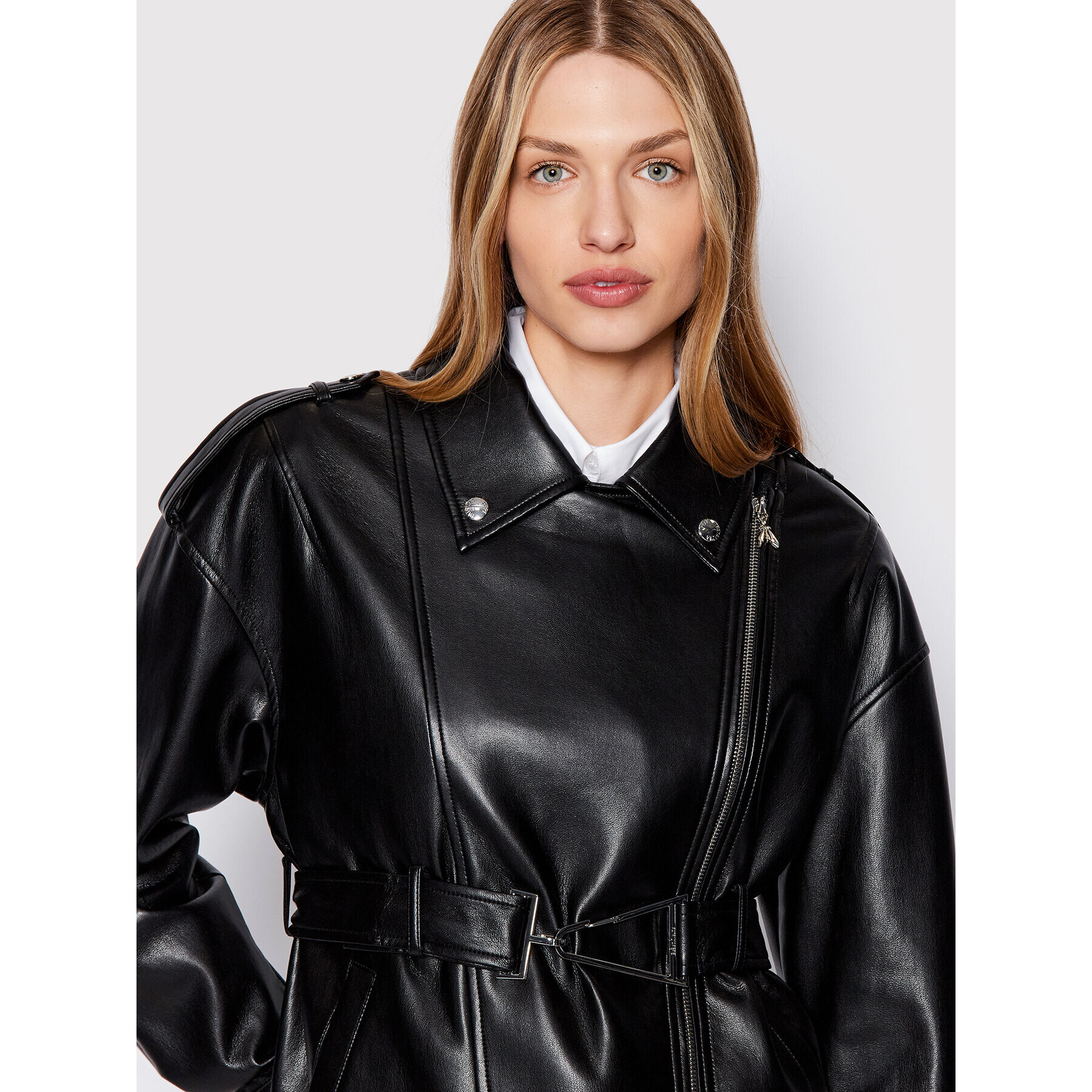 Patrizia Pepe Geacă din imitație de piele 8O0041/E005-K103 Negru Regular Fit - Pled.ro