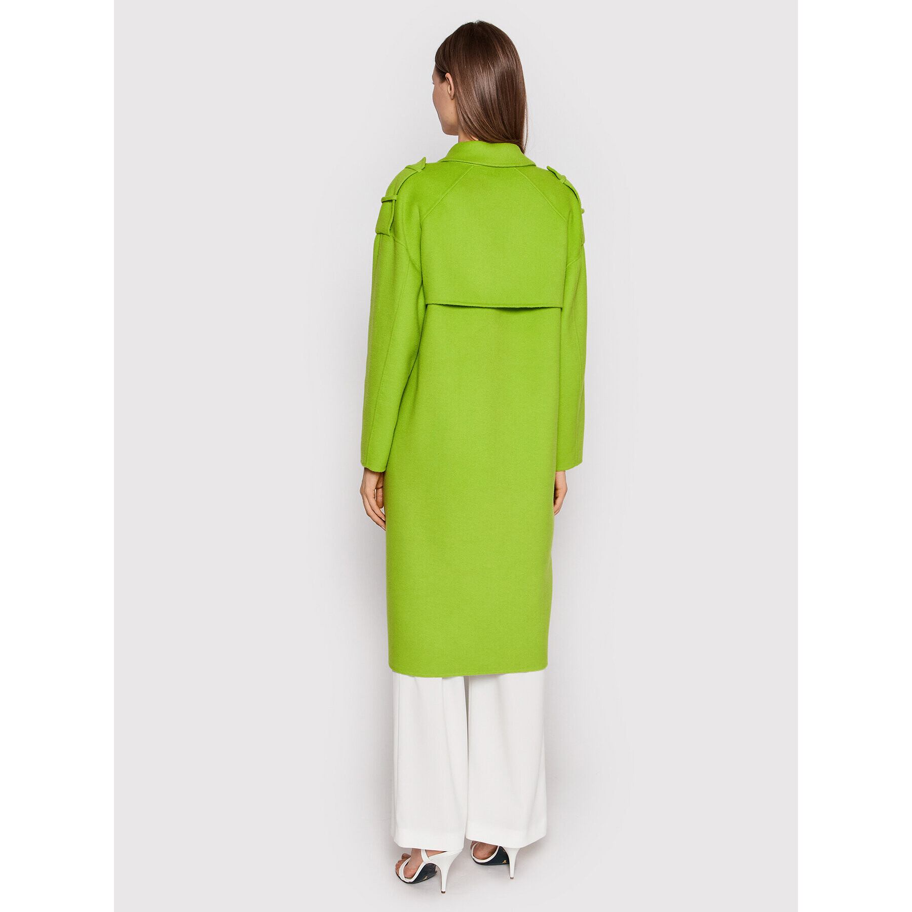 Patrizia Pepe Palton de lână 8O0029/A006-G532 Verde Regular Fit - Pled.ro