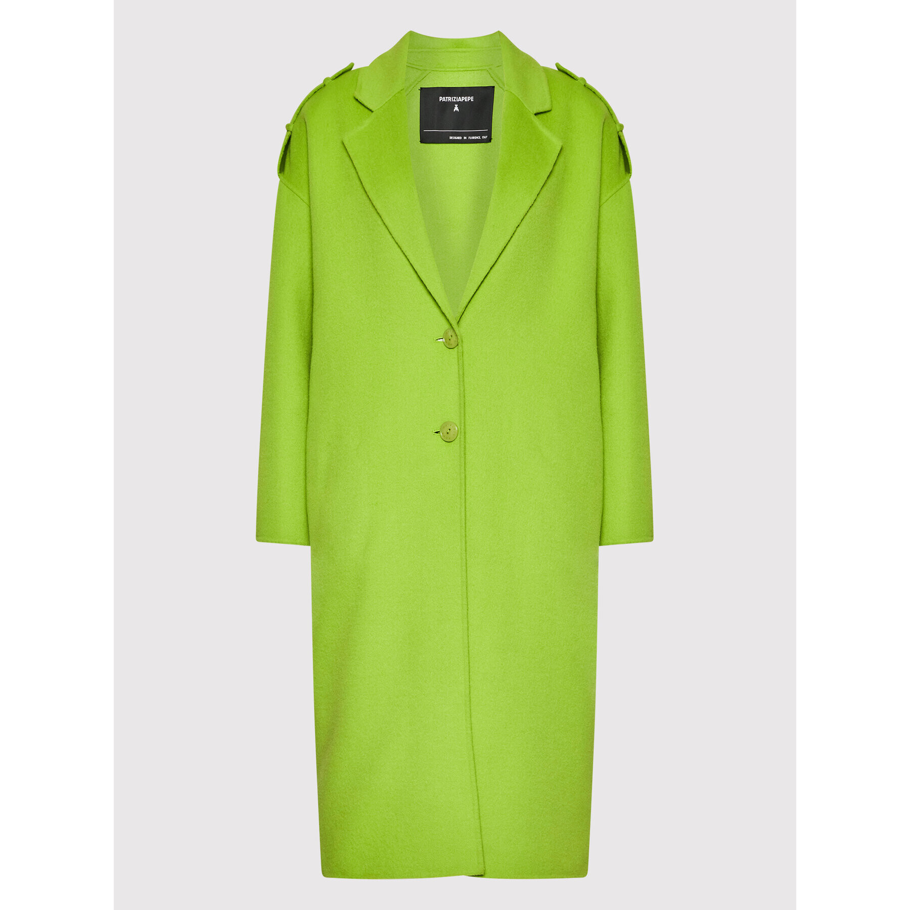 Patrizia Pepe Palton de lână 8O0029/A006-G532 Verde Regular Fit - Pled.ro