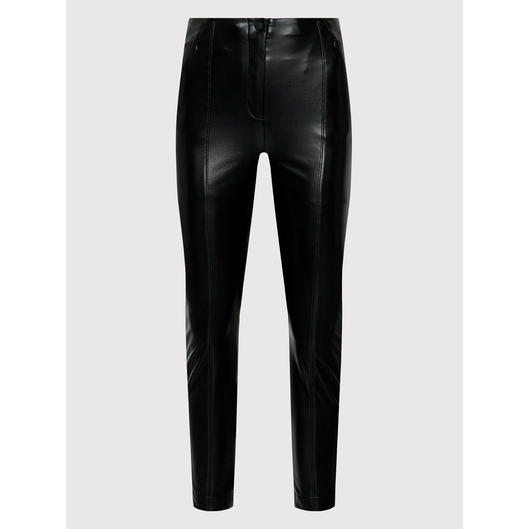 Patrizia Pepe Pantaloni din imitație de piele 8P0437/E005-K103 Negru Slim Fit - Pled.ro