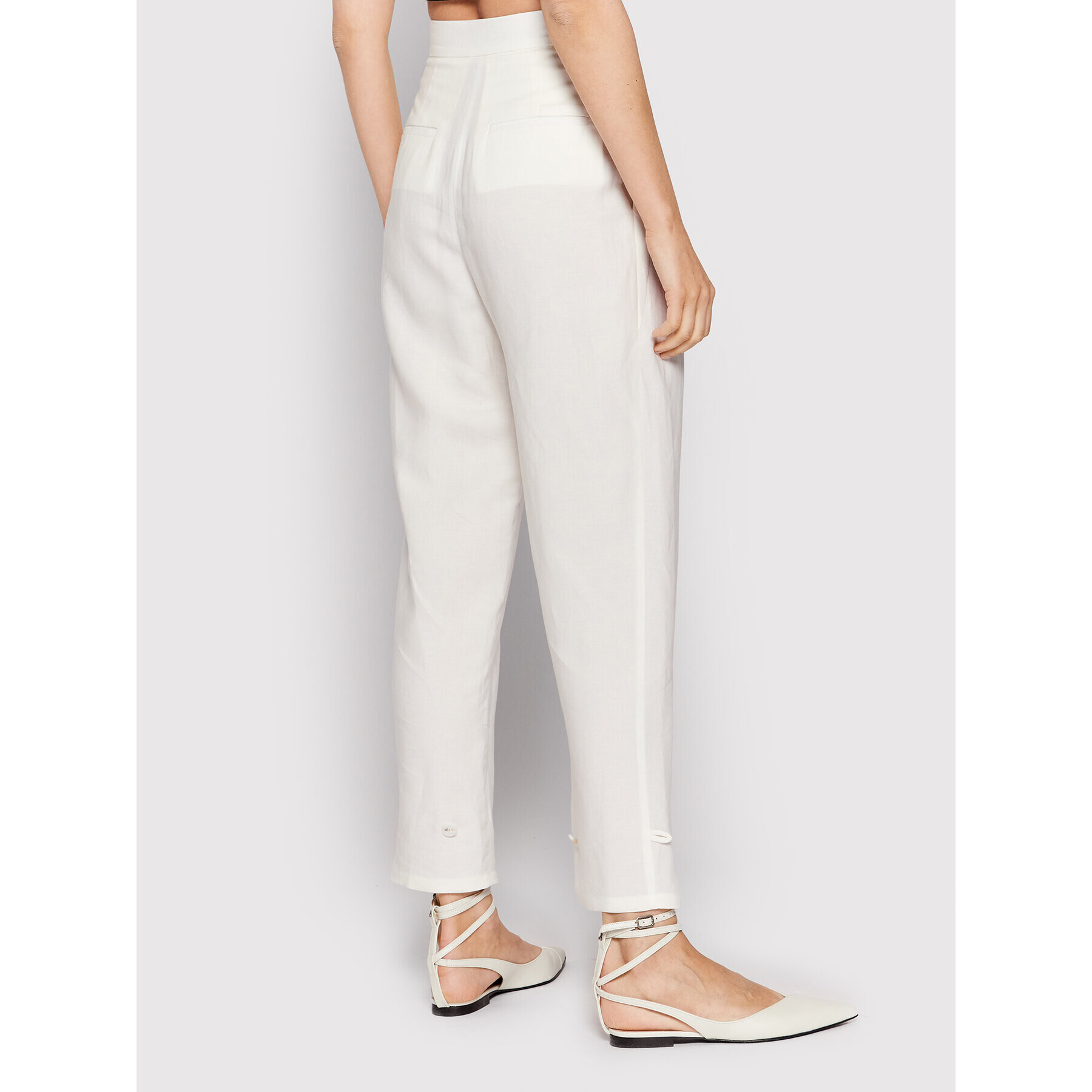 Patrizia Pepe Pantaloni din material 2P1393/A052-W336 Alb Relaxed Fit - Pled.ro