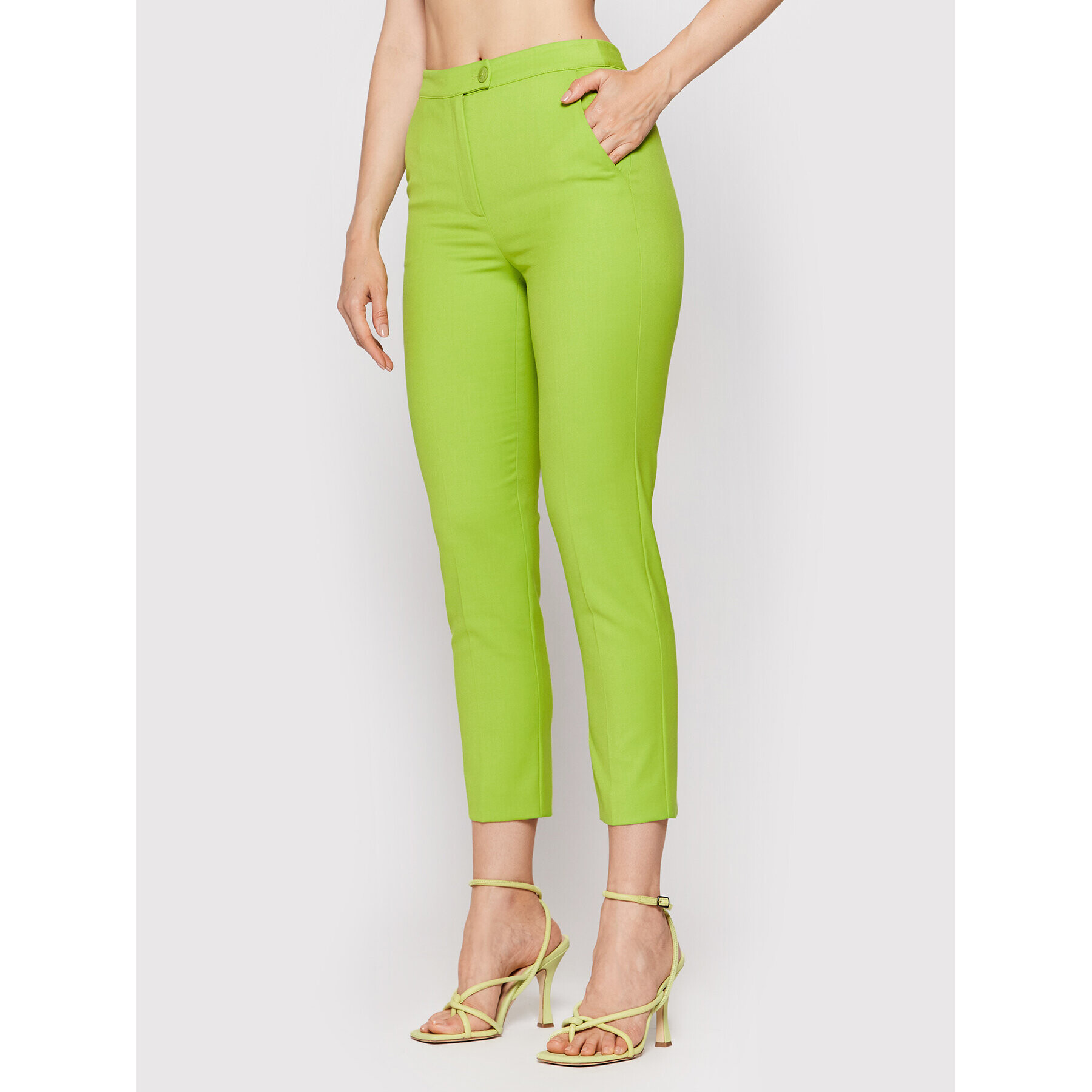 Patrizia Pepe Pantaloni din material 8P0439/A106-G532 Verde Regular Fit - Pled.ro