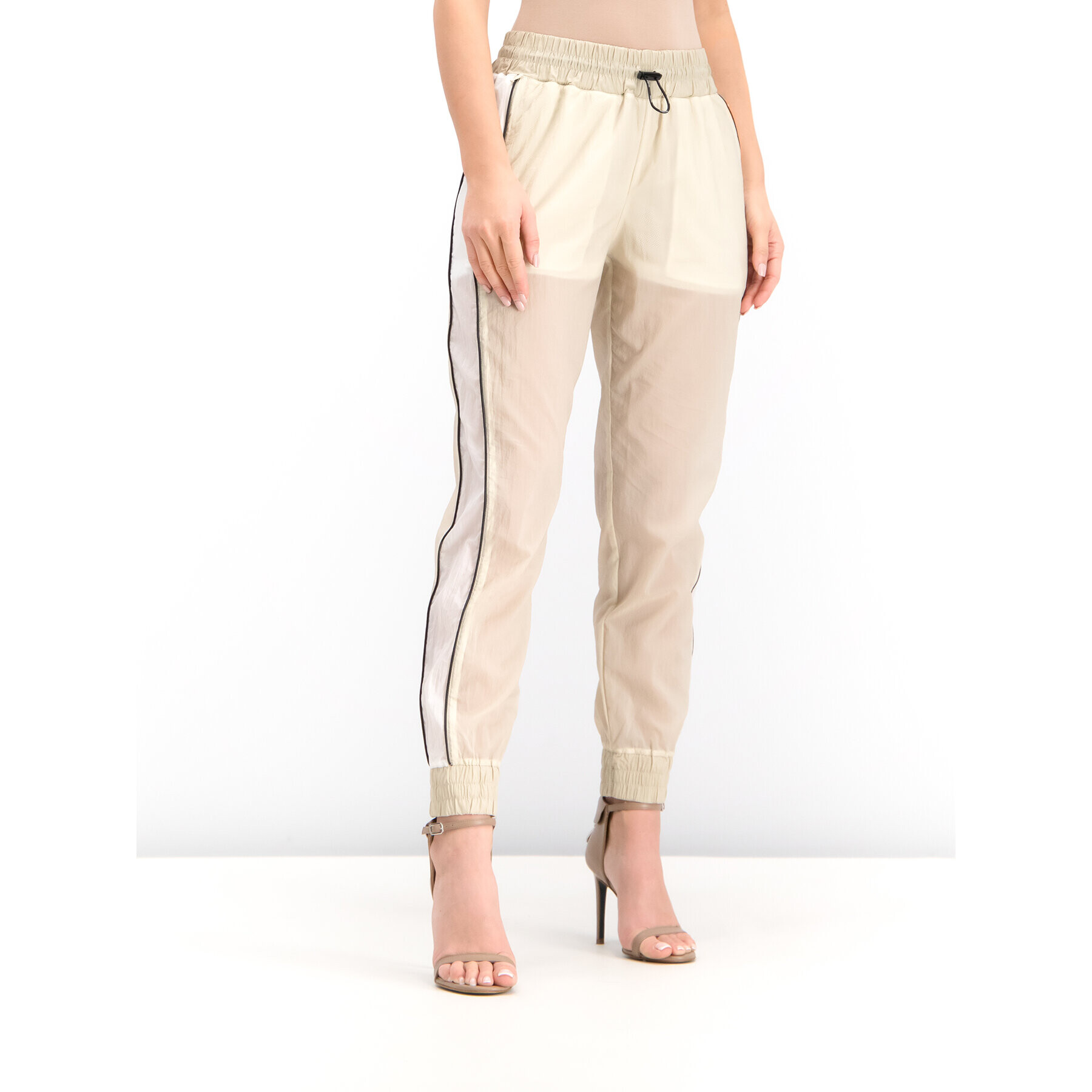 Patrizia Pepe Pantaloni trening 2P1145/A3MG-J2CB Bej Regular Fit - Pled.ro