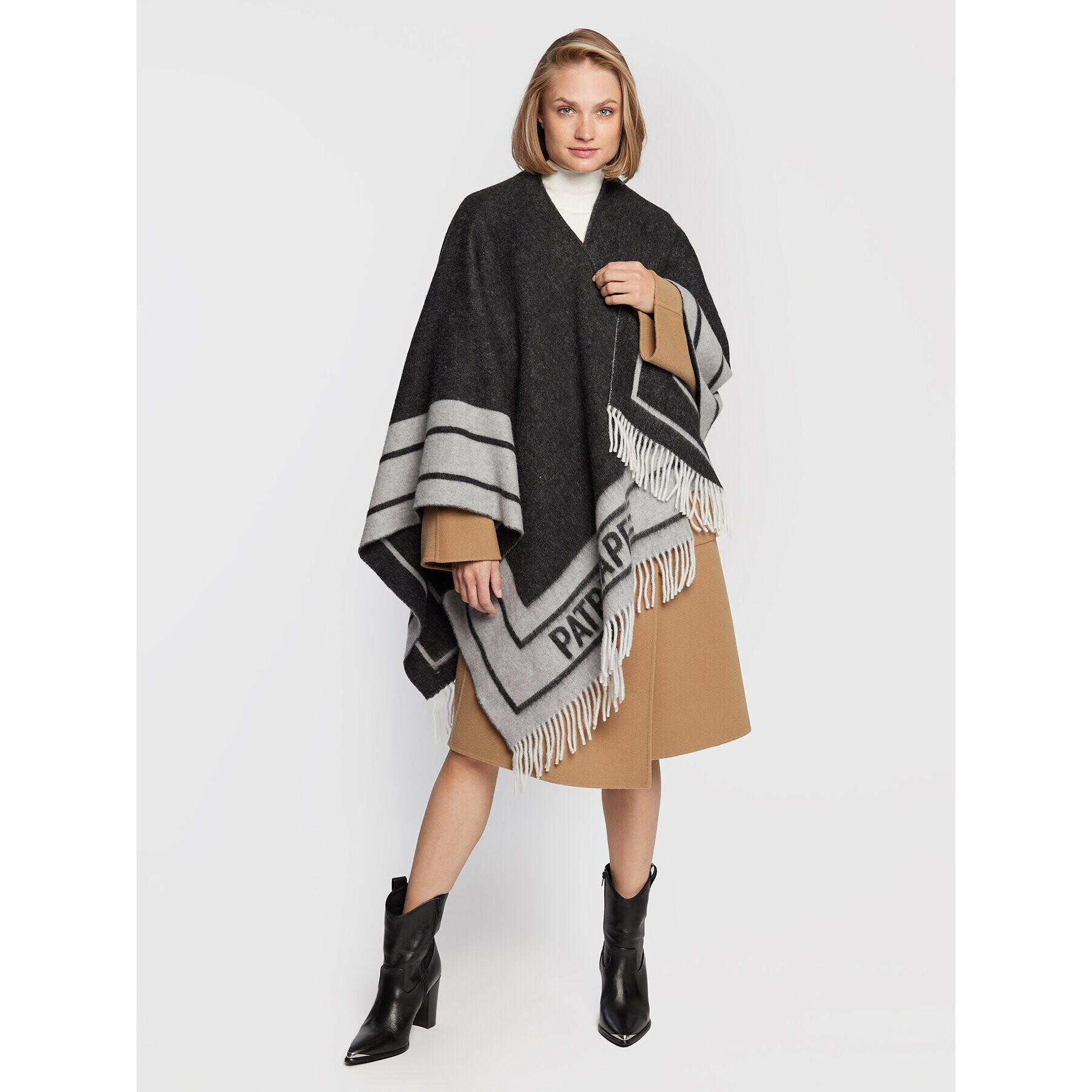 Patrizia Pepe Poncho 8F0017/A400-K103 Gri - Pled.ro