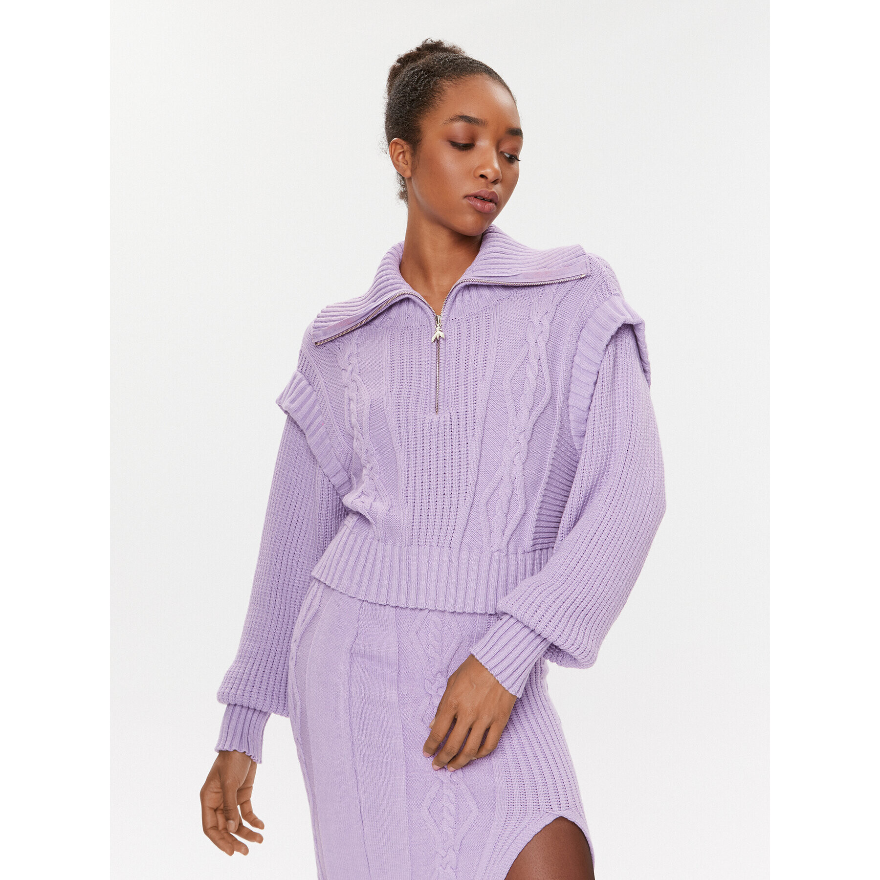 Patrizia Pepe Pulover 2K0203/K140-M472 Violet Regular Fit - Pled.ro