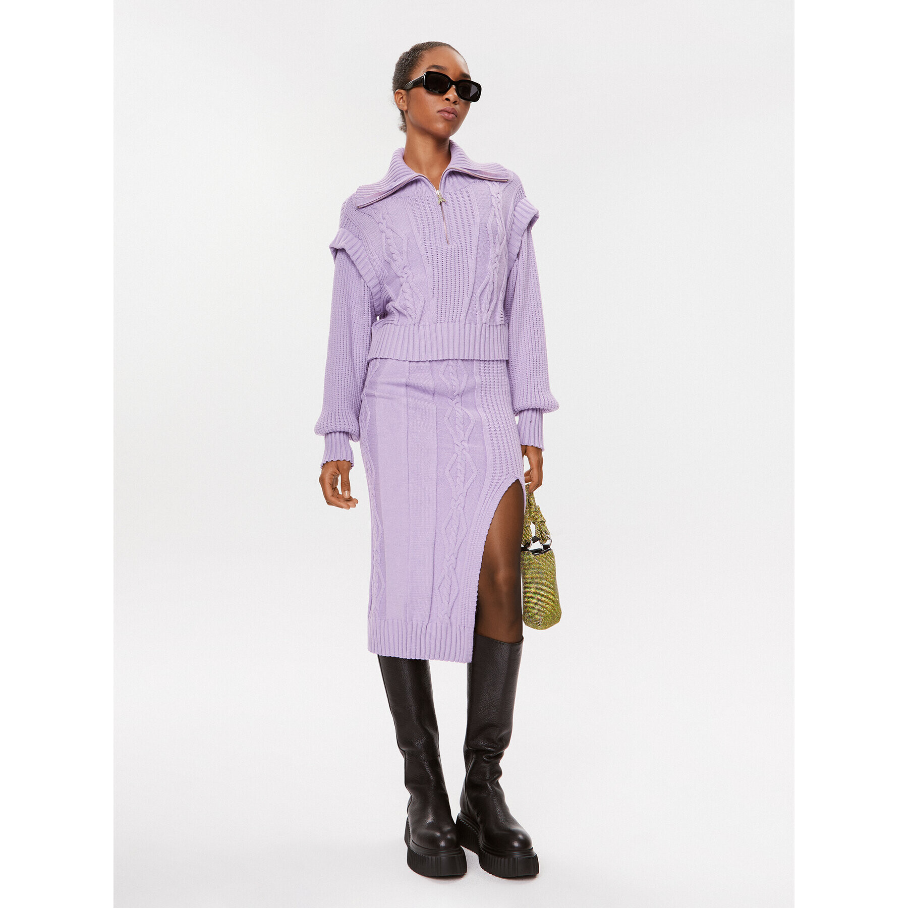 Patrizia Pepe Pulover 2K0203/K140-M472 Violet Regular Fit - Pled.ro