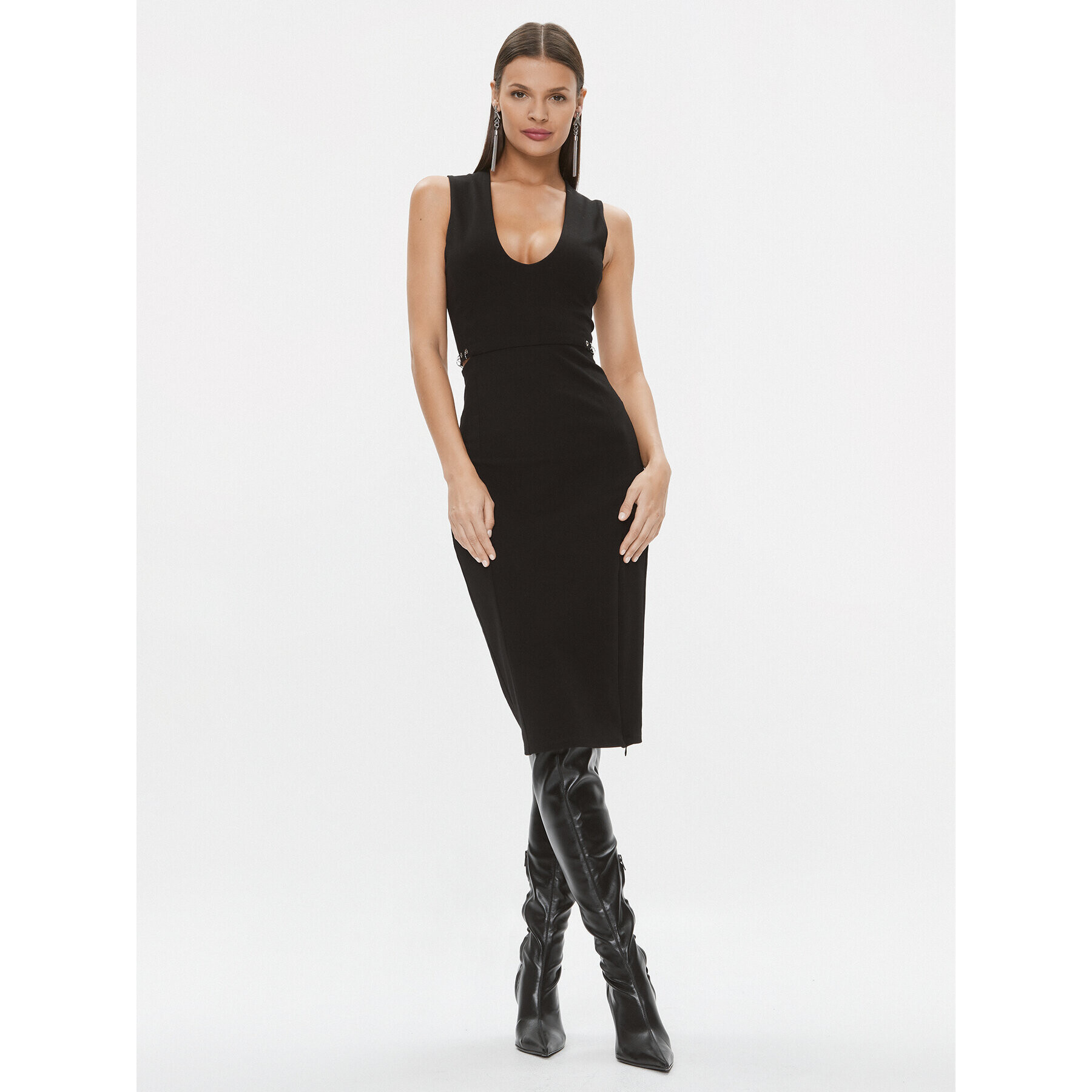 Patrizia Pepe Rochie cocktail 2A2664/A1DX-K103 Negru Slim Fit - Pled.ro