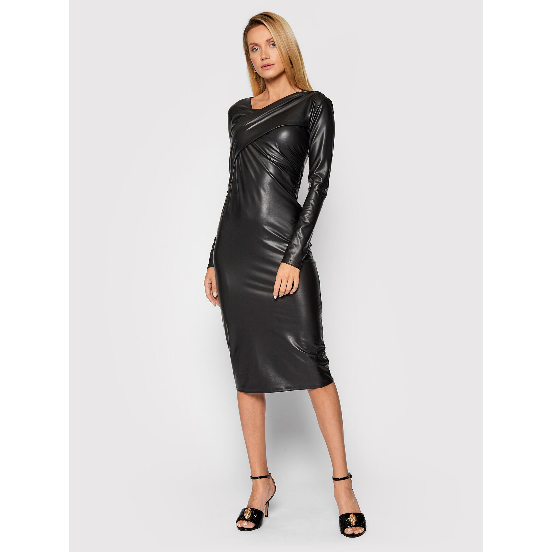 Patrizia Pepe Rochie din imitație de piele 2A2250/A1WB-K103 Negru Slim Fit - Pled.ro