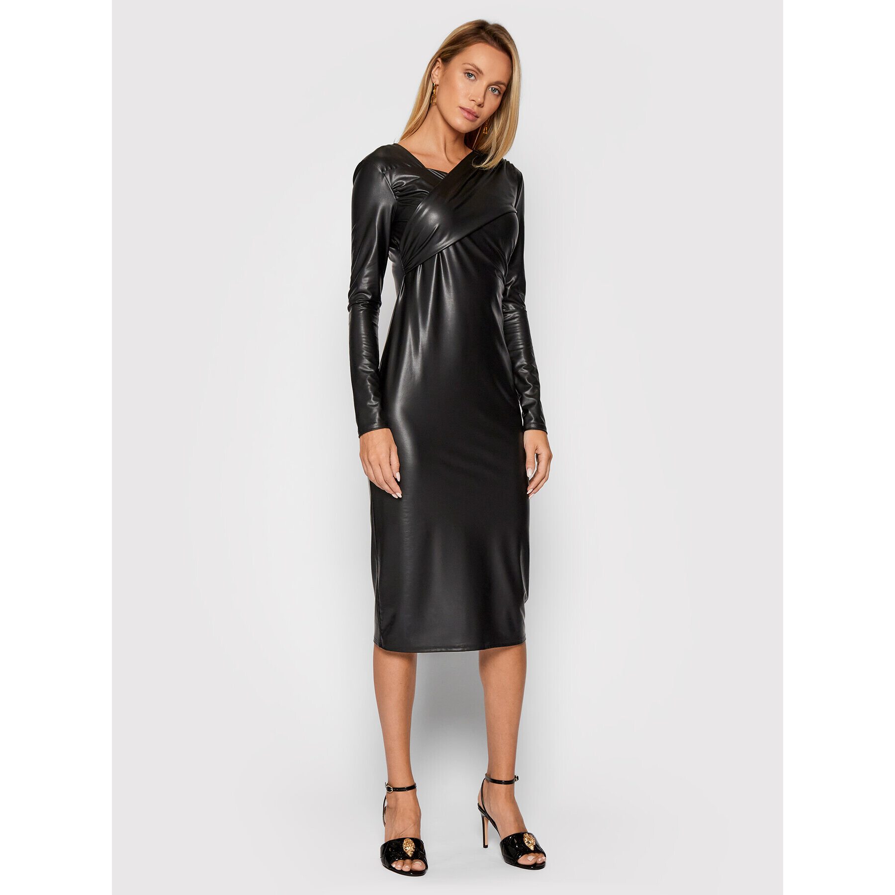 Patrizia Pepe Rochie din imitație de piele 2A2250/A1WB-K103 Negru Slim Fit - Pled.ro