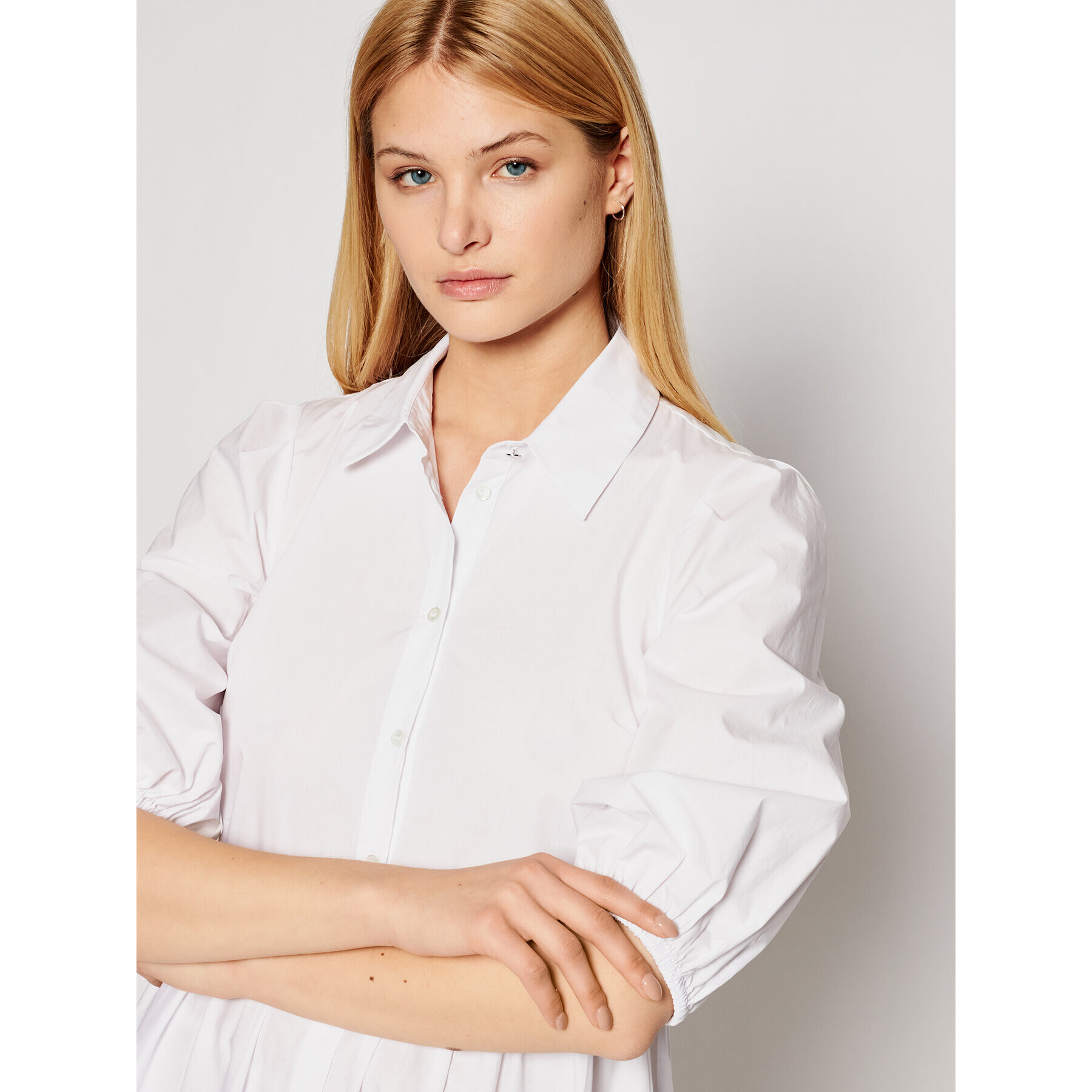 Patrizia Pepe Rochie tip cămașă 2A2218/A9B9-W103 Alb Oversize - Pled.ro