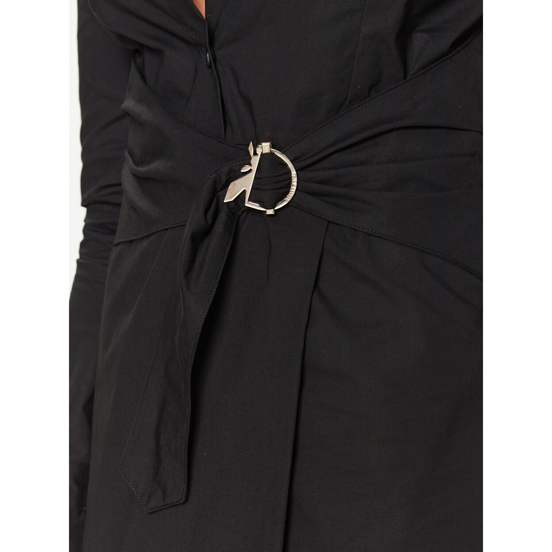 Patrizia Pepe Rochie tip cămașă 8A1090/A4XB-K103 Negru Regular Fit - Pled.ro