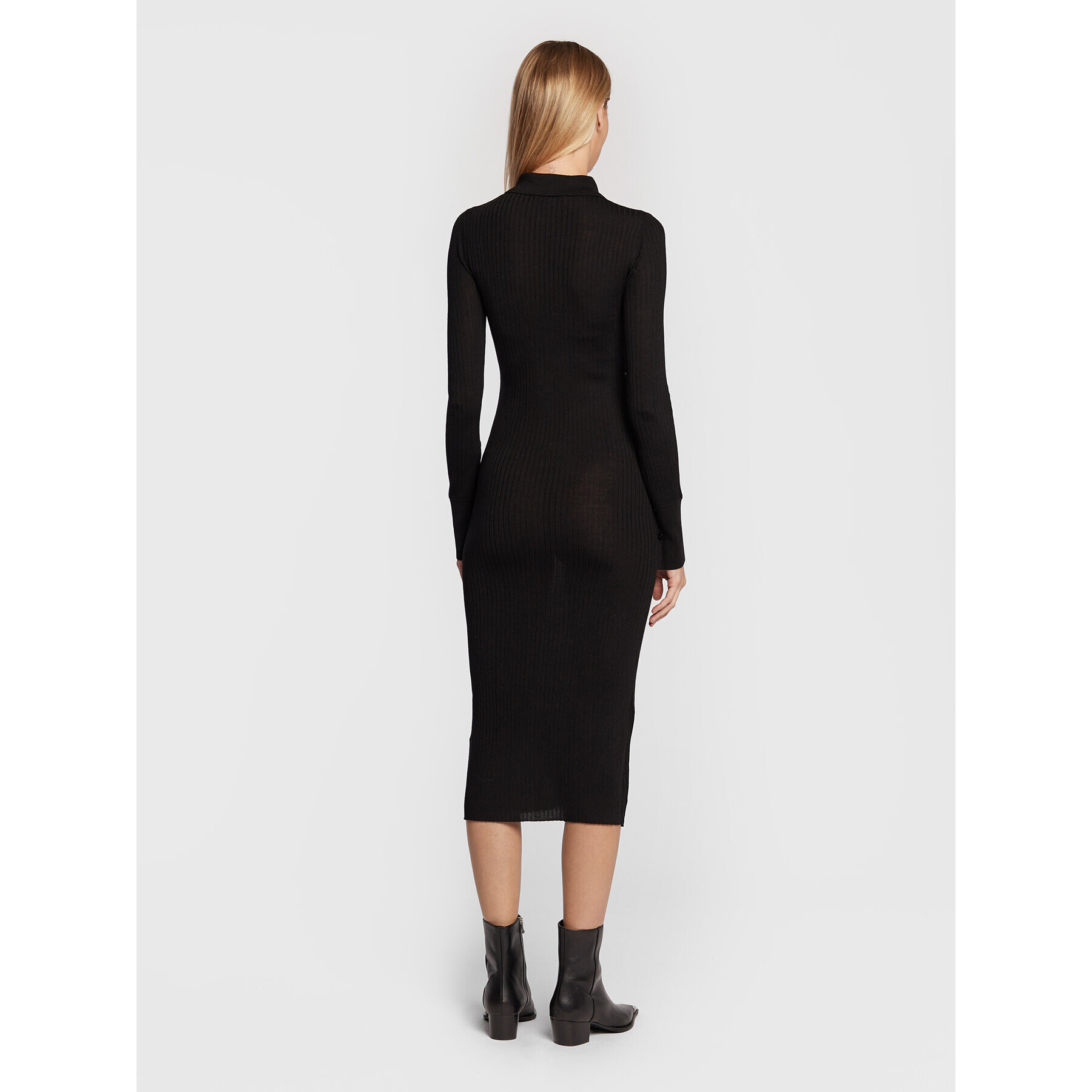 Patrizia Pepe Rochie tricotată 2A2436/KM36-K103 Negru Slim Fit - Pled.ro