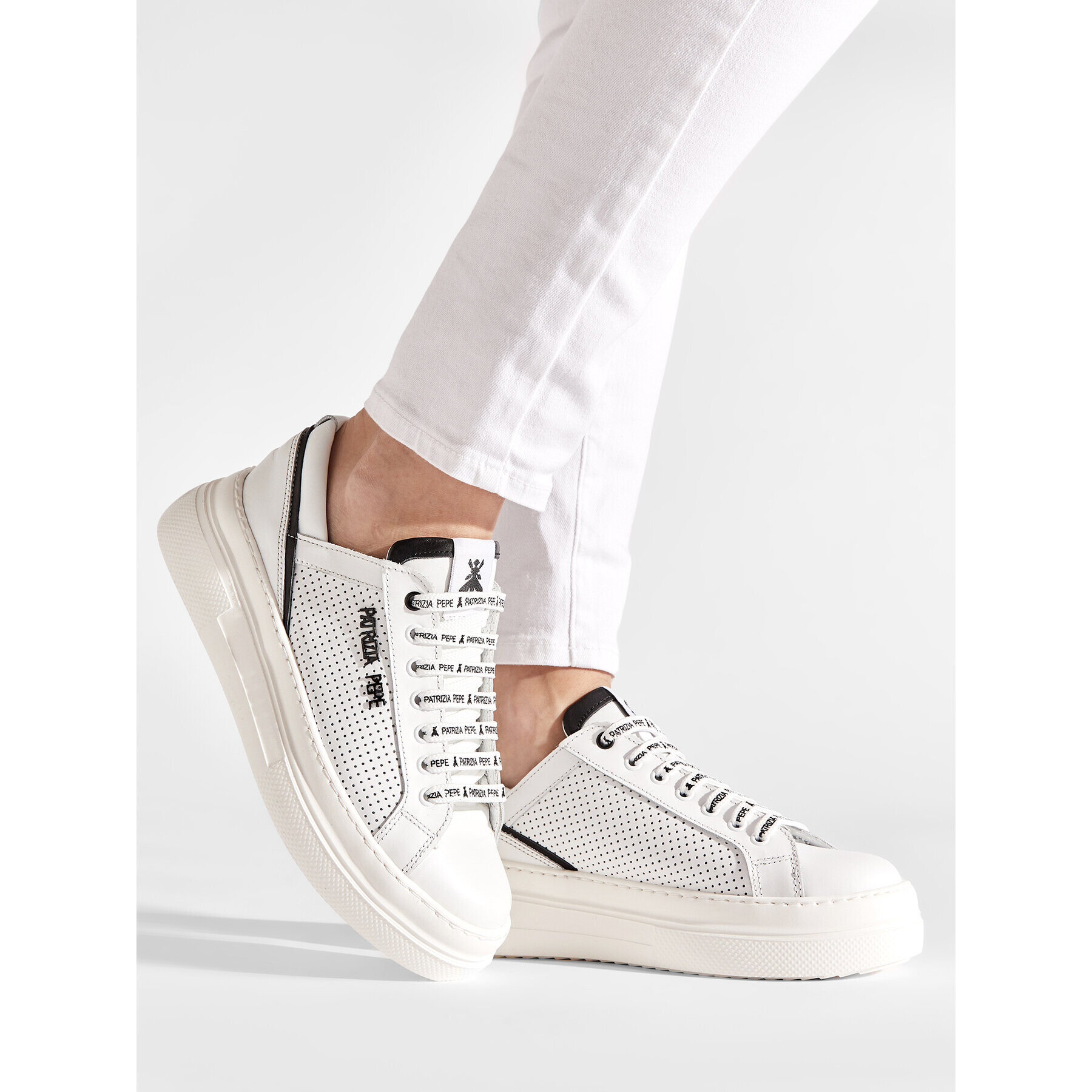 Patrizia Pepe Sneakers PJ110.06 Alb - Pled.ro