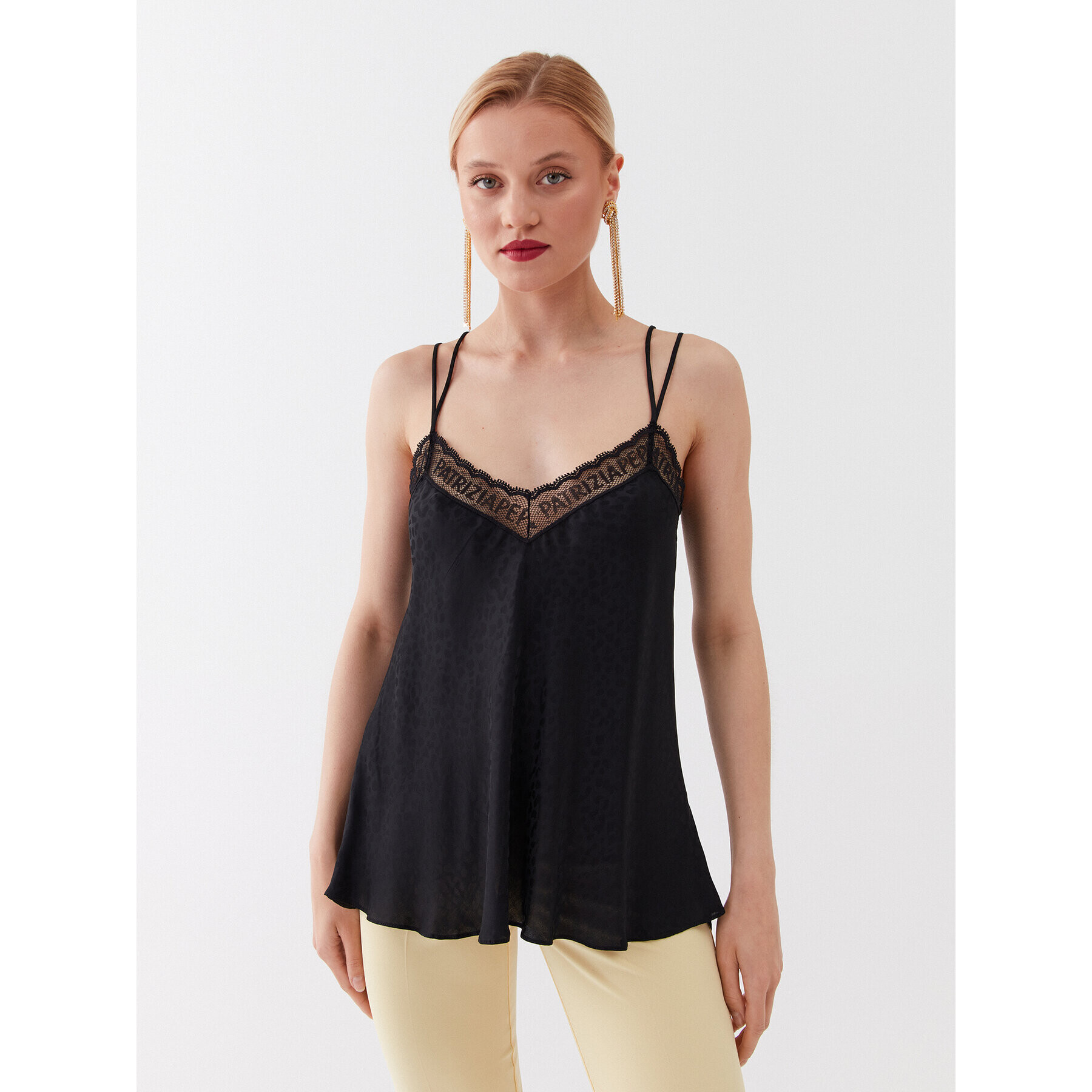 Patrizia Pepe Top 2C1455/A260-K103 Negru Regular Fit - Pled.ro