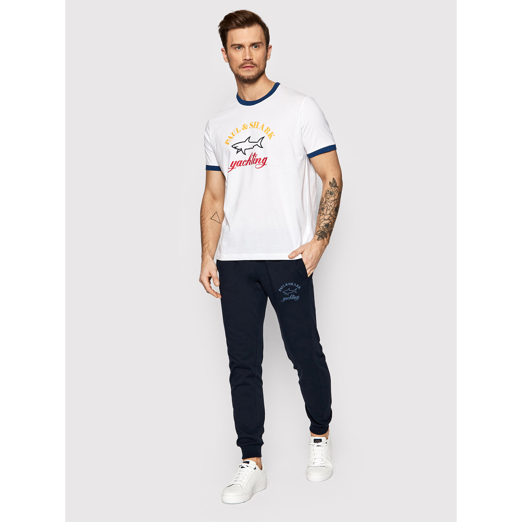 Paul&Shark Tricou C0P1006 Alb Regular Fit - Pled.ro