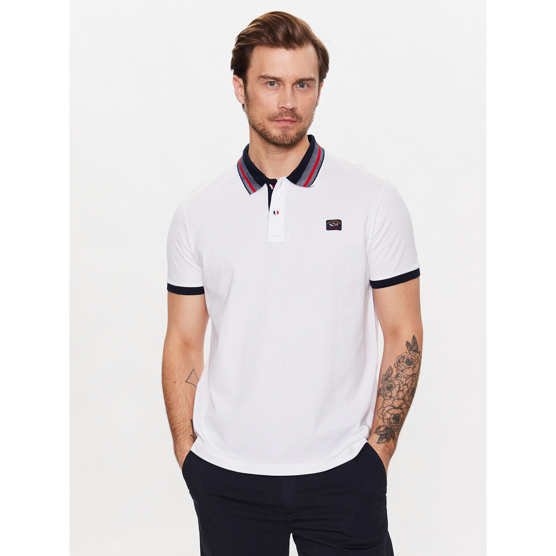 Paul&Shark Tricou polo 23411333 Alb Regular Fit - Pled.ro