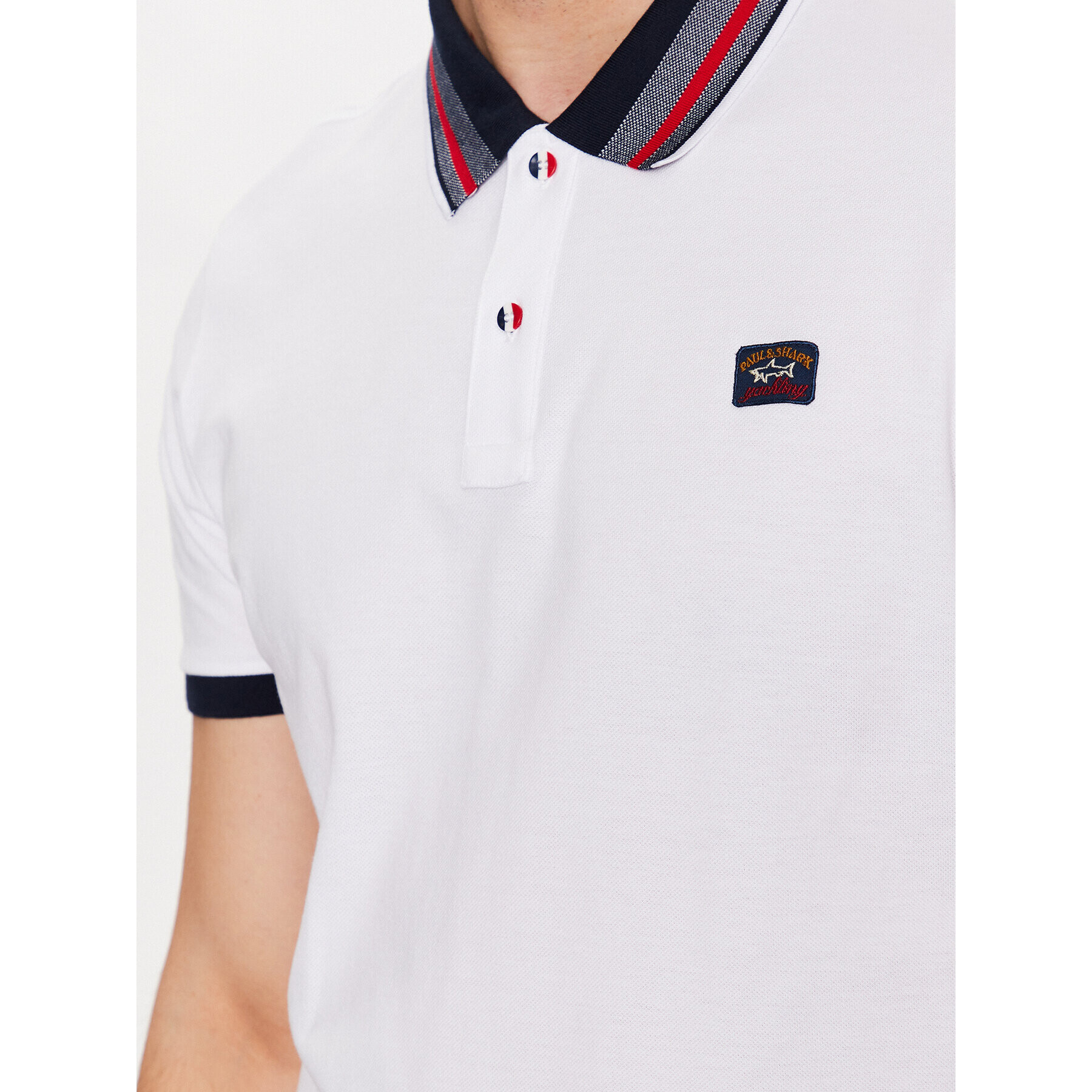 Paul&Shark Tricou polo 23411333 Alb Regular Fit - Pled.ro