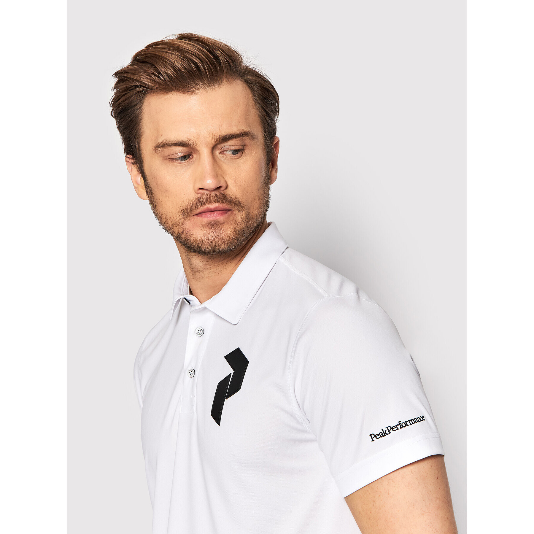 Peak Performance Tricou polo Panmore G77184010 Alb Regular Fit - Pled.ro