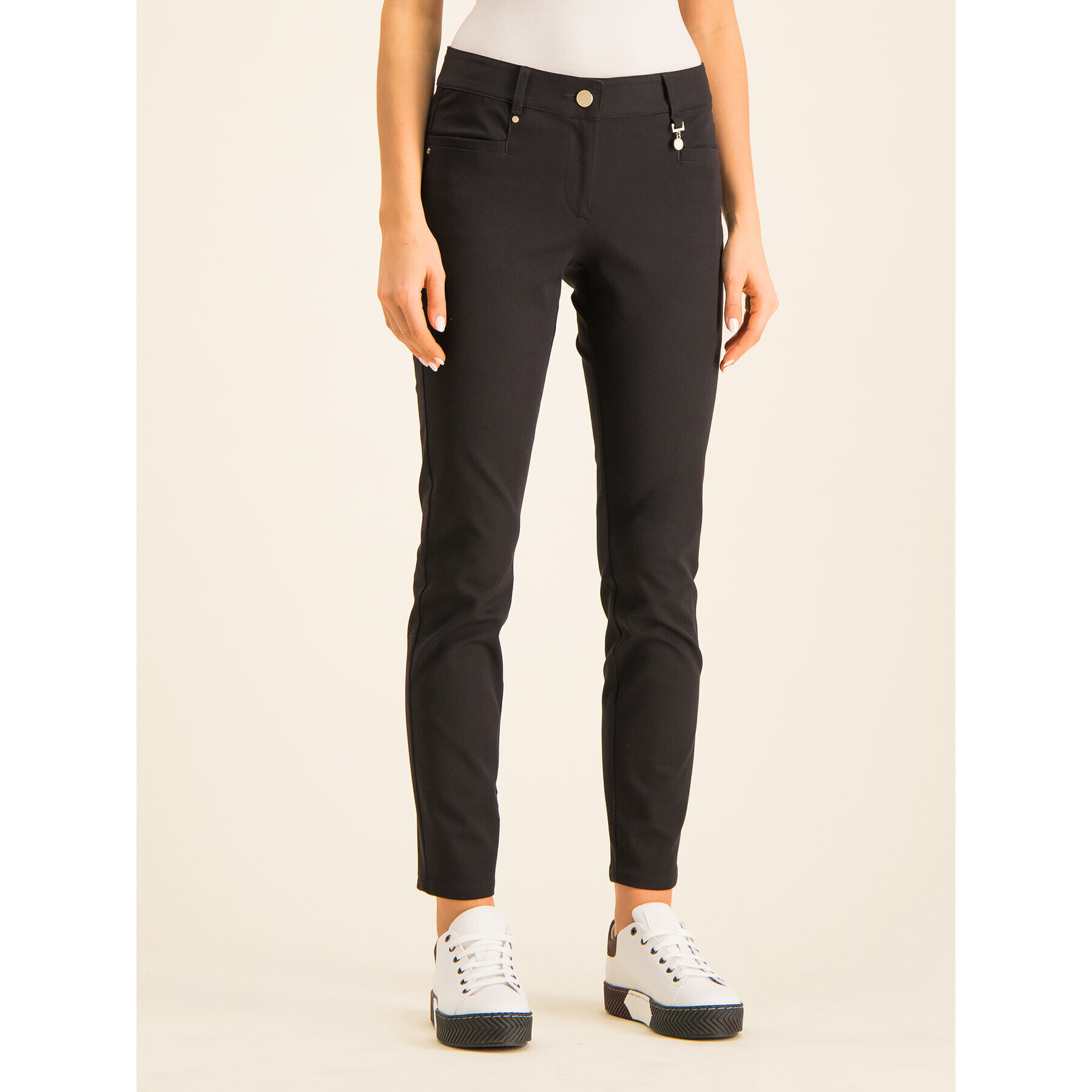 Pennyblack Pantaloni din material Lancetta 21345019 Negru Regular Fit - Pled.ro