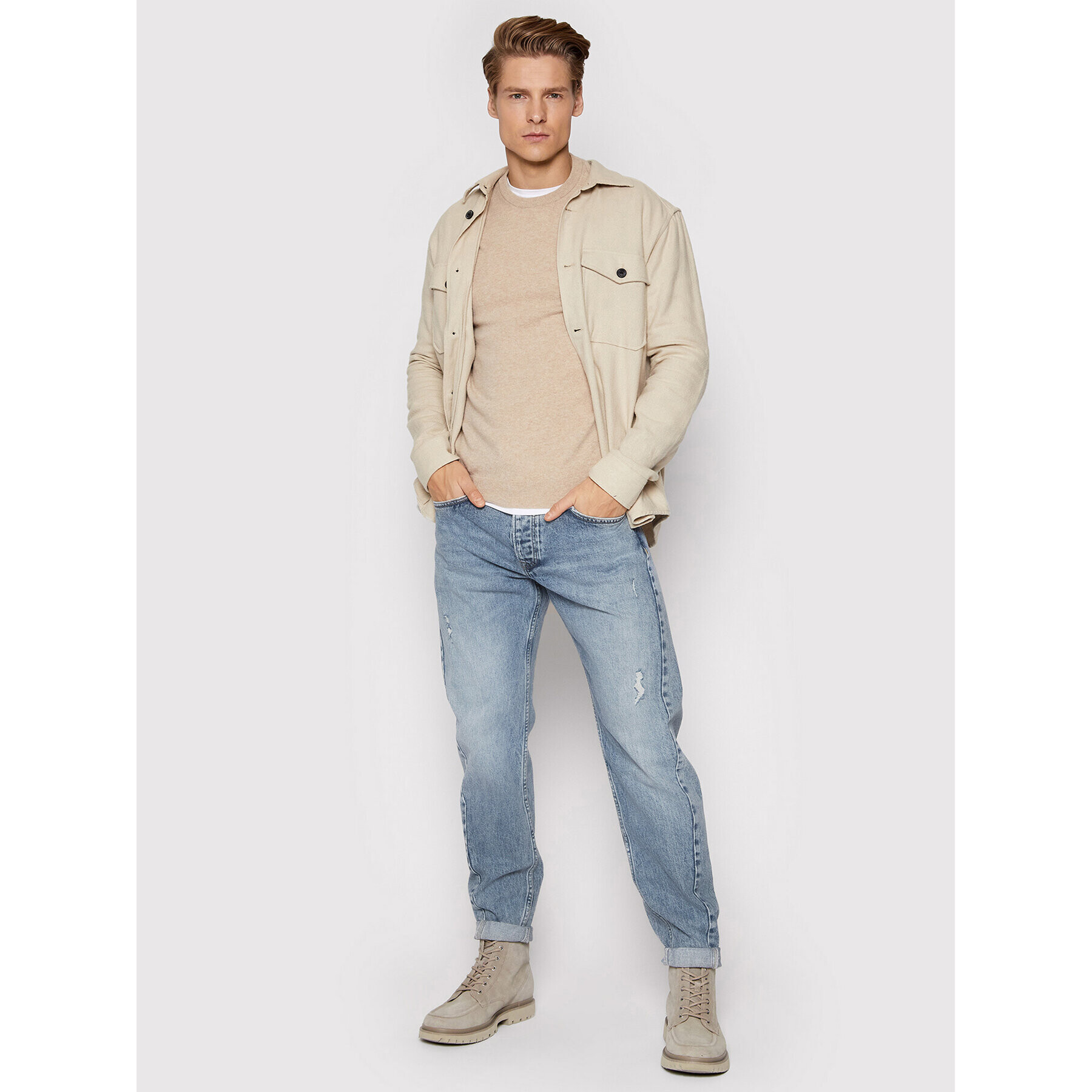 Pepe Jeans Blugi Callen PM206313 Albastru Relaxed Fit - Pled.ro