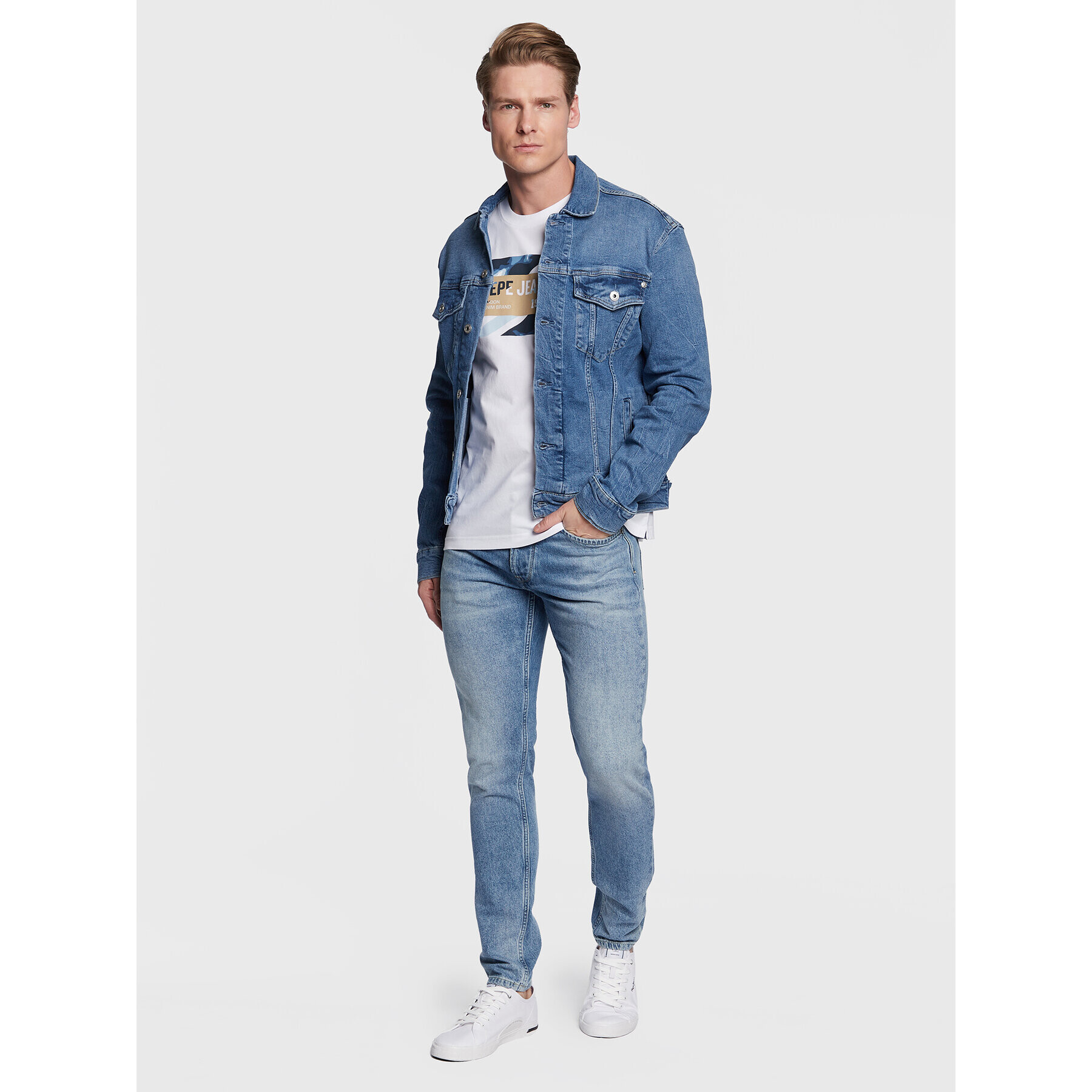 Pepe Jeans Blugi Callen PM206812 Albastru Relaxed Fit - Pled.ro