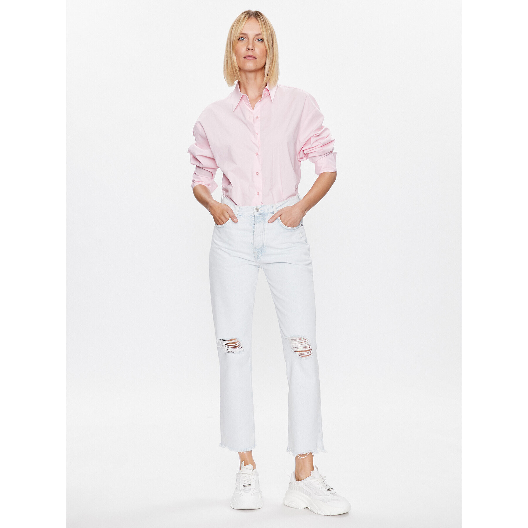 Pepe Jeans Blugi Celyn Sky PL204410 Albastru Straight Fit - Pled.ro