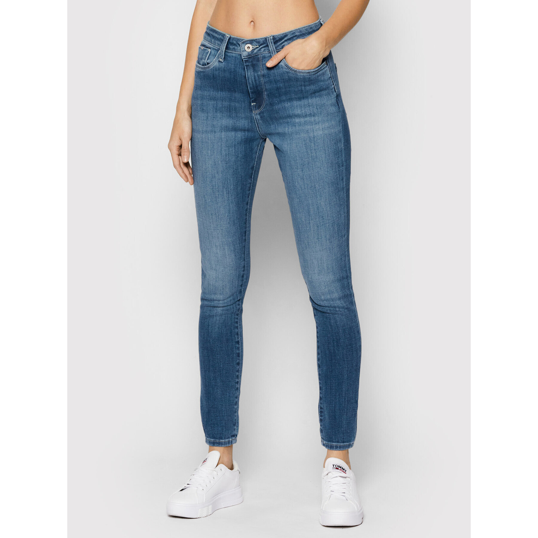 Pepe Jeans Blugi Dion PL204155 Albastru Skinny Fit - Pled.ro