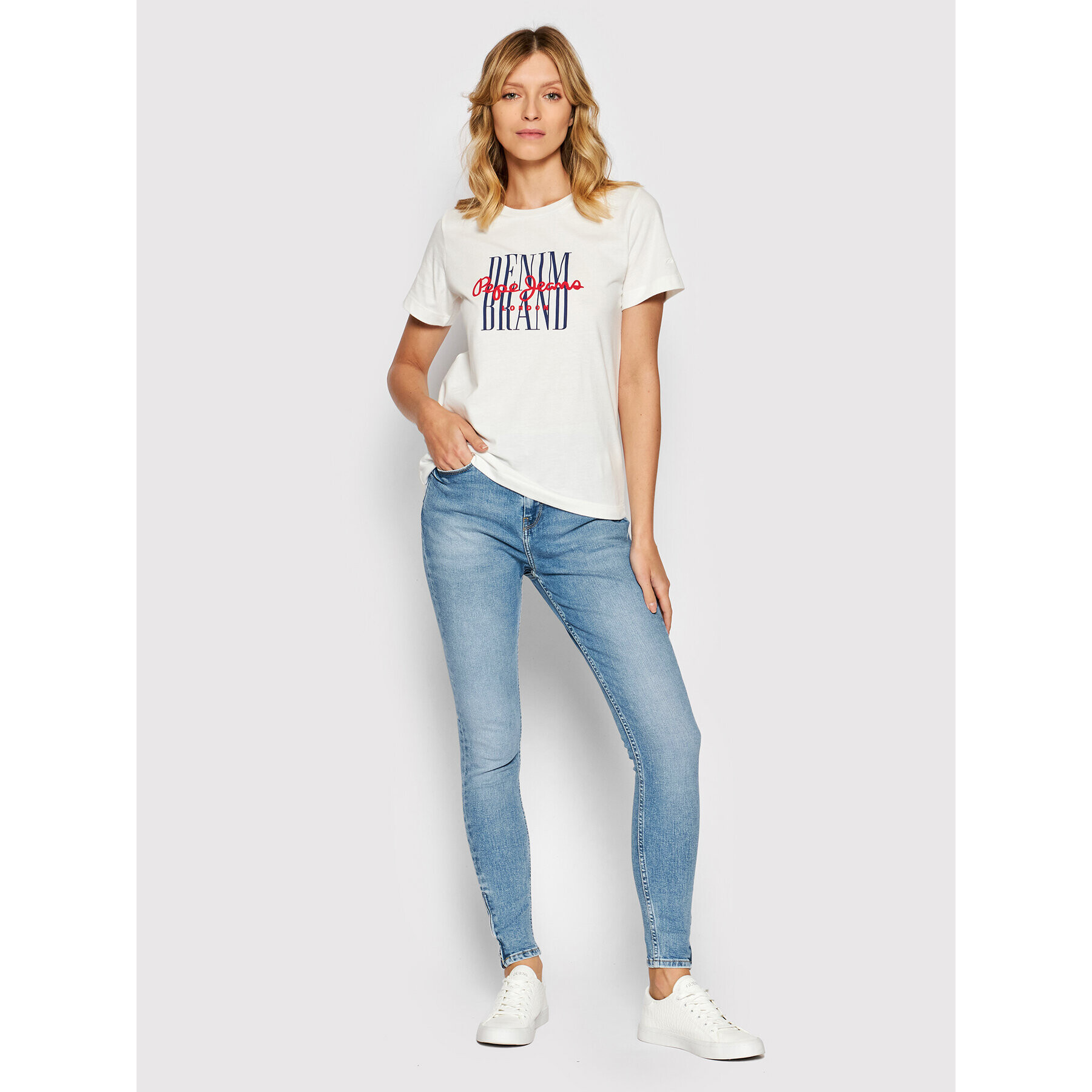 Pepe Jeans Blugi Dion PL204157 Albastru Skinny Fit - Pled.ro