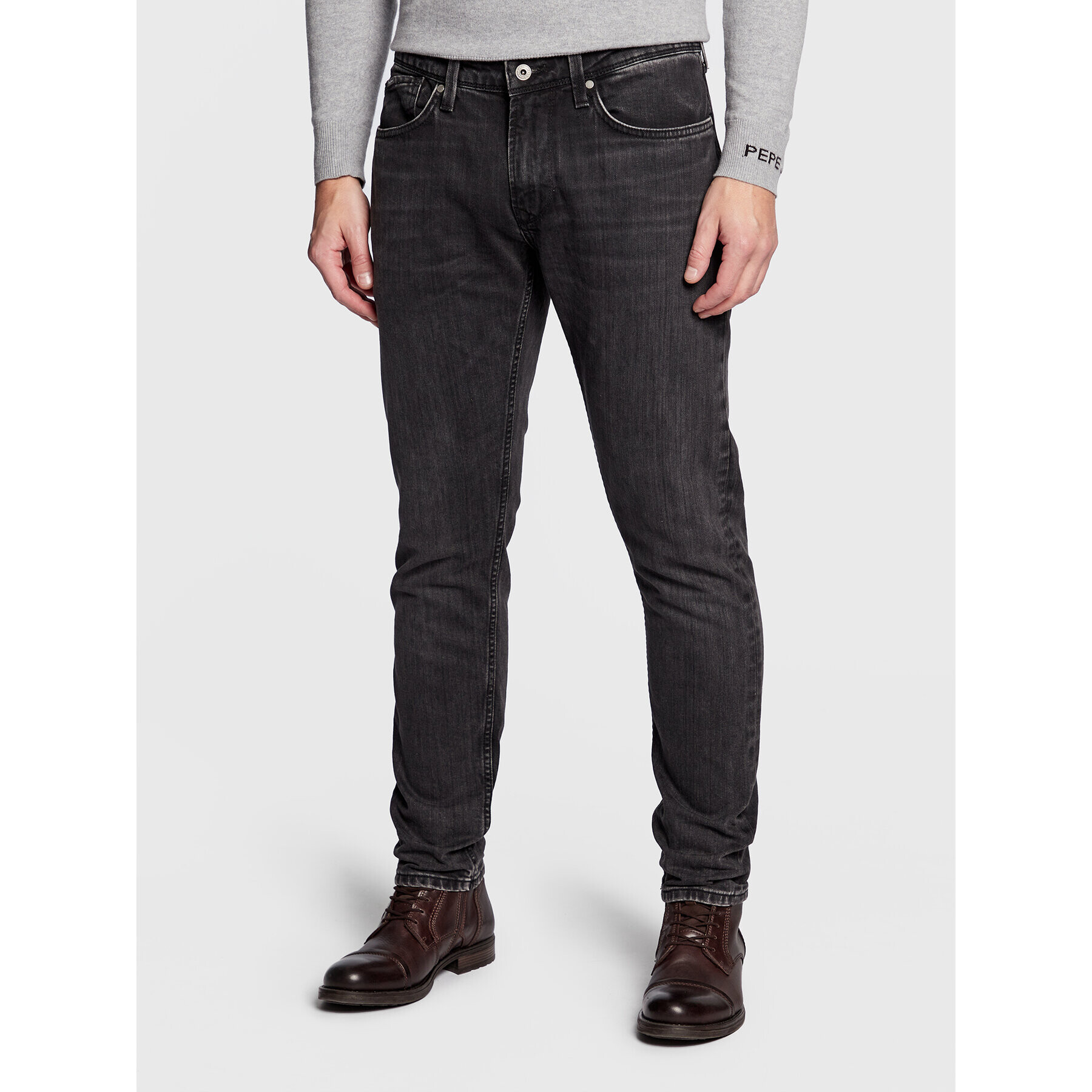 Pepe Jeans Blugi Finsbury PM206321 Gri Skinny Fit - Pled.ro