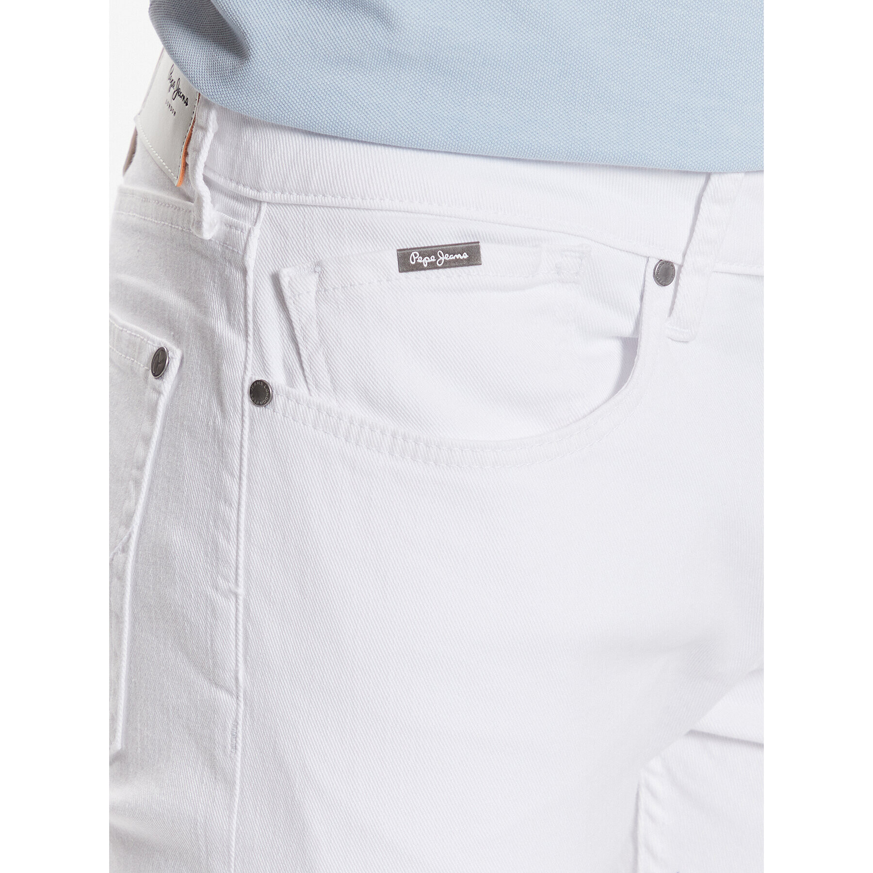 Pepe Jeans Blugi Hatch 5Pkt PM206524TA2 Alb Slim Fit - Pled.ro