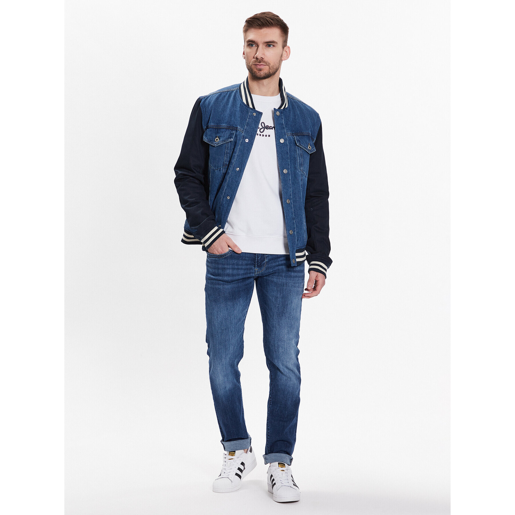 Pepe Jeans Blugi Hatch PM206322HN0 Albastru Slim Fit - Pled.ro