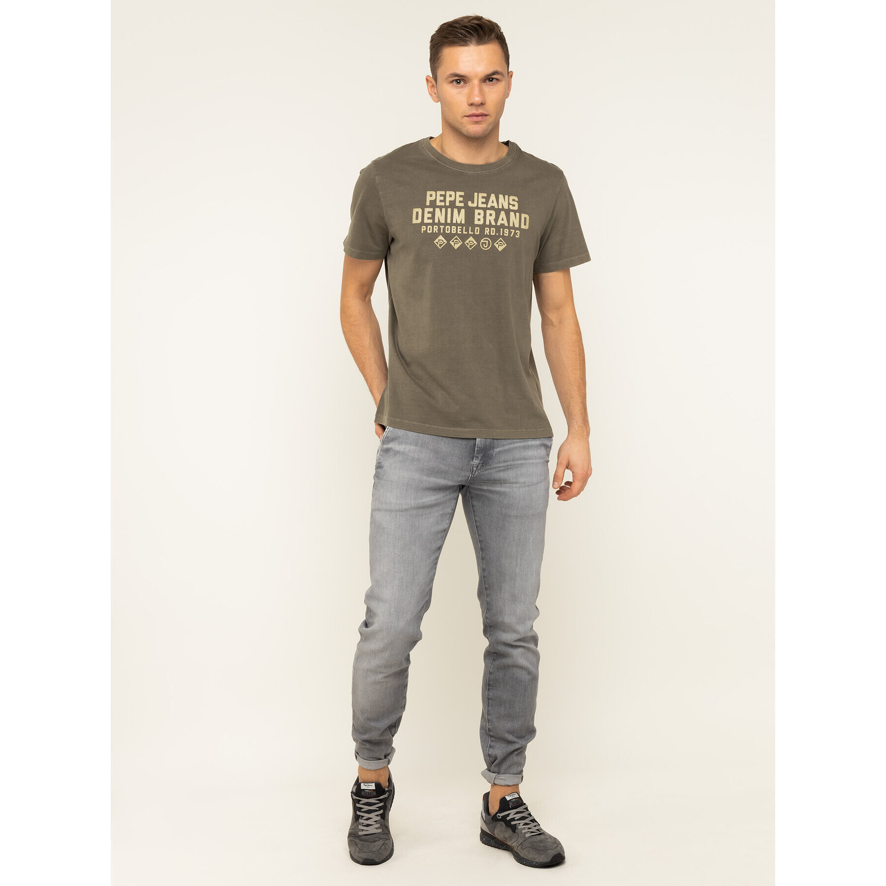 Pepe Jeans Blugi James PM202365 Gri Slim Fit - Pled.ro