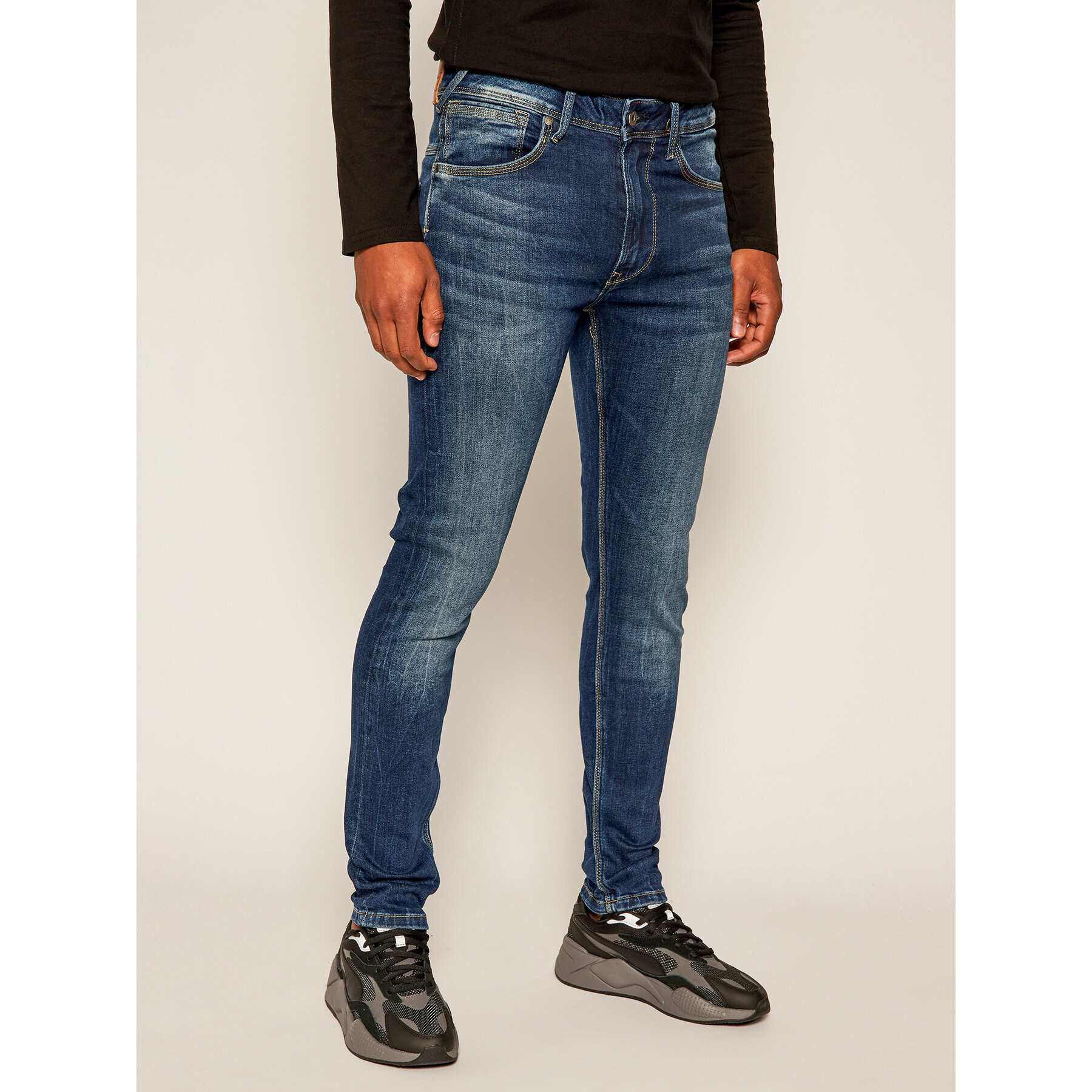 Pepe Jeans Blugi Nickel PM201518 Bleumarin Skinny Fit - Pled.ro