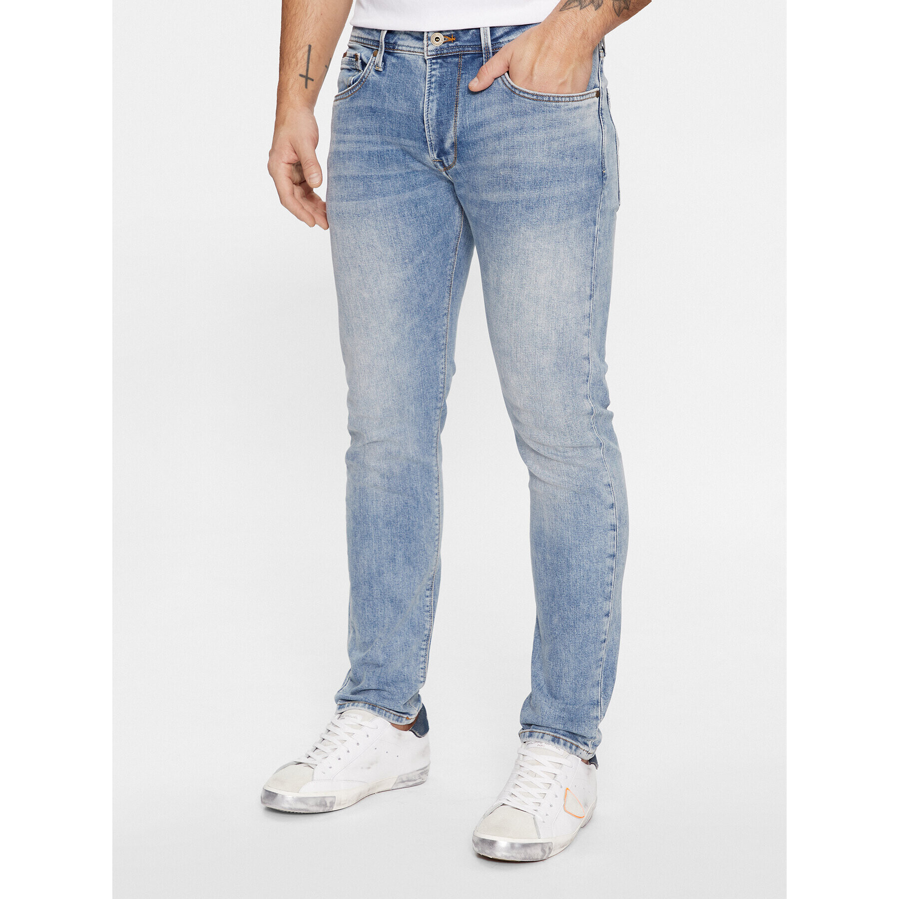 Pepe Jeans Blugi PM207390MN5 Albastru Slim Taper Fit - Pled.ro