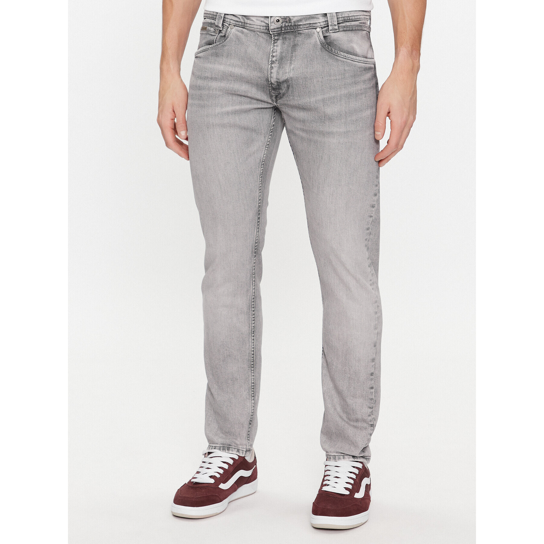 Pepe Jeans Blugi PM207391 Gri Tapered Fit - Pled.ro