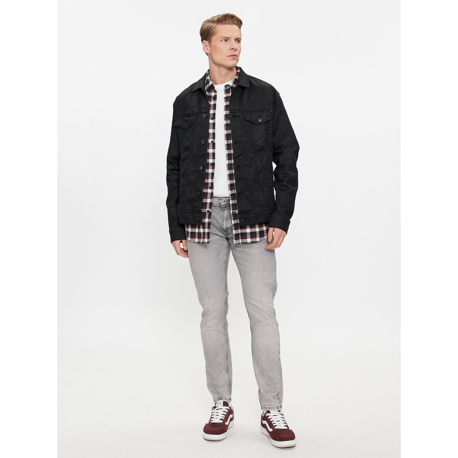 Pepe Jeans Blugi PM207391 Gri Tapered Fit - Pled.ro