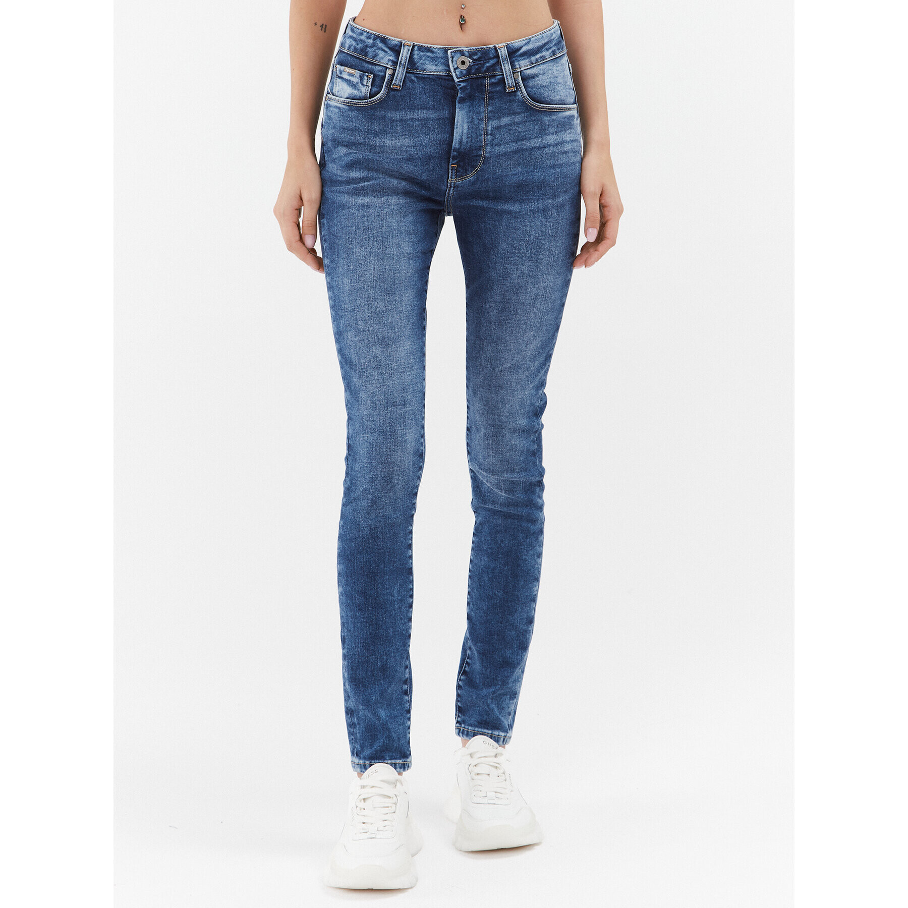 Pepe Jeans Blugi Regent PL204171 Albastru Skinny Fit - Pled.ro