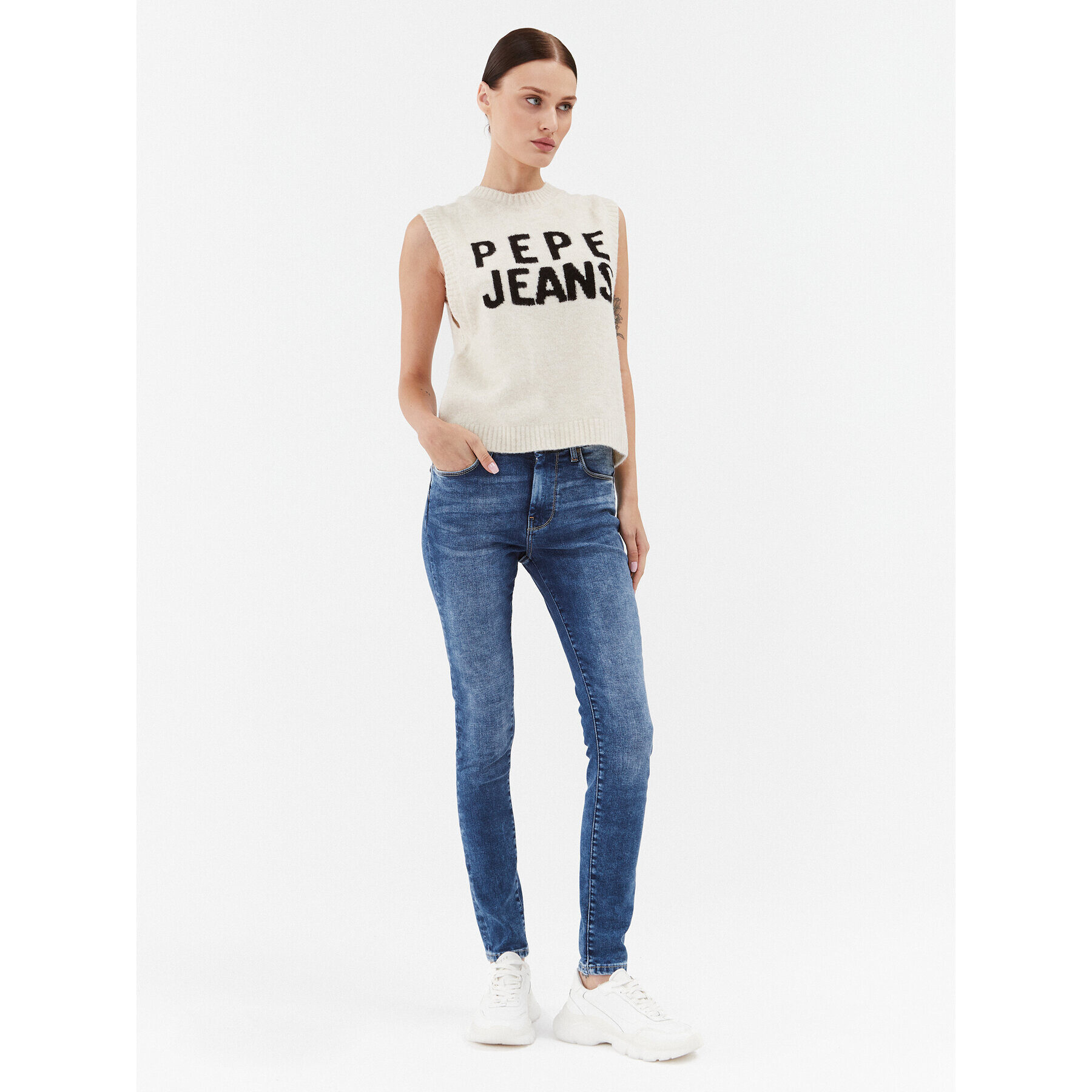 Pepe Jeans Blugi Regent PL204171 Albastru Skinny Fit - Pled.ro