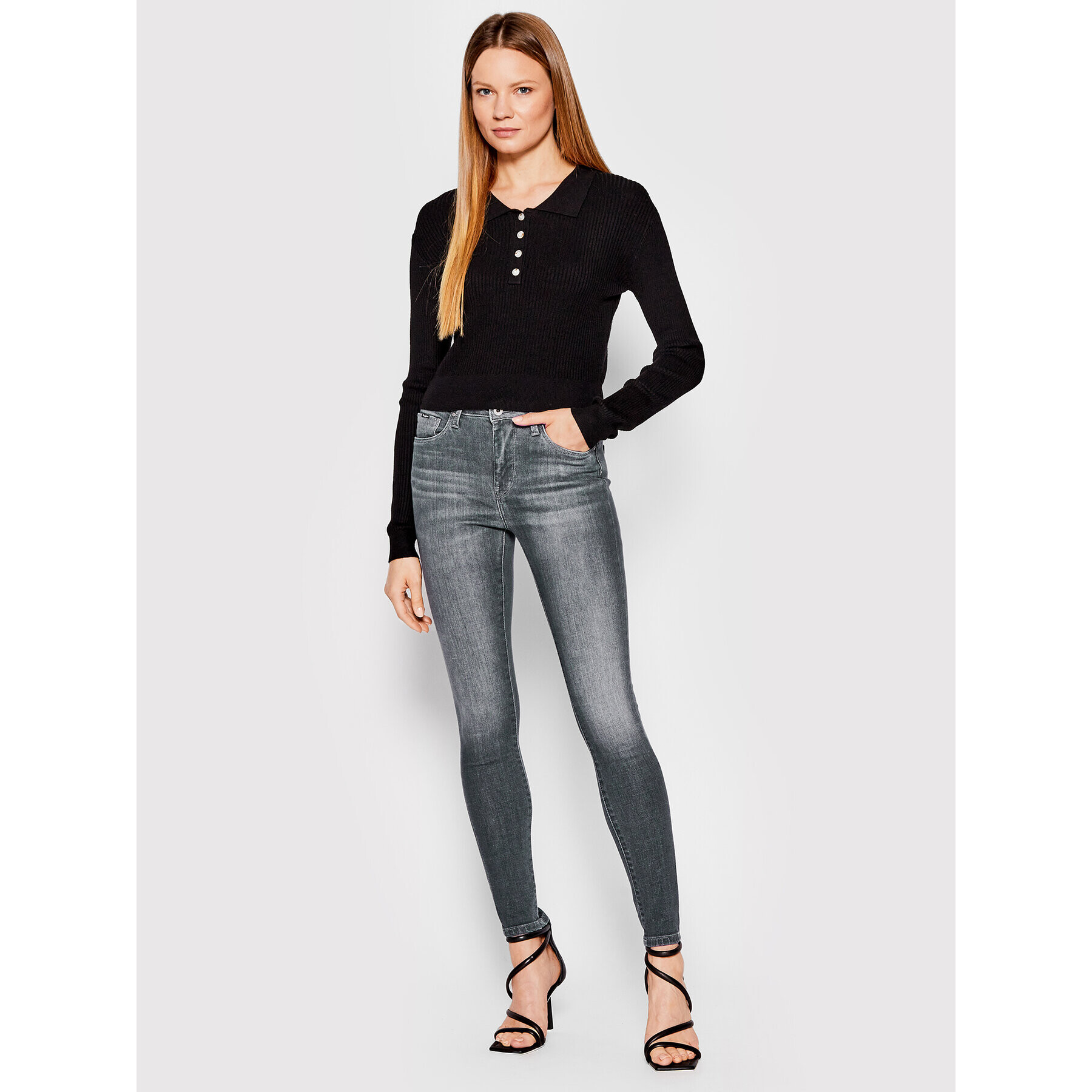 Pepe Jeans Blugi Regent PL204171 Gri Skinny Fit - Pled.ro