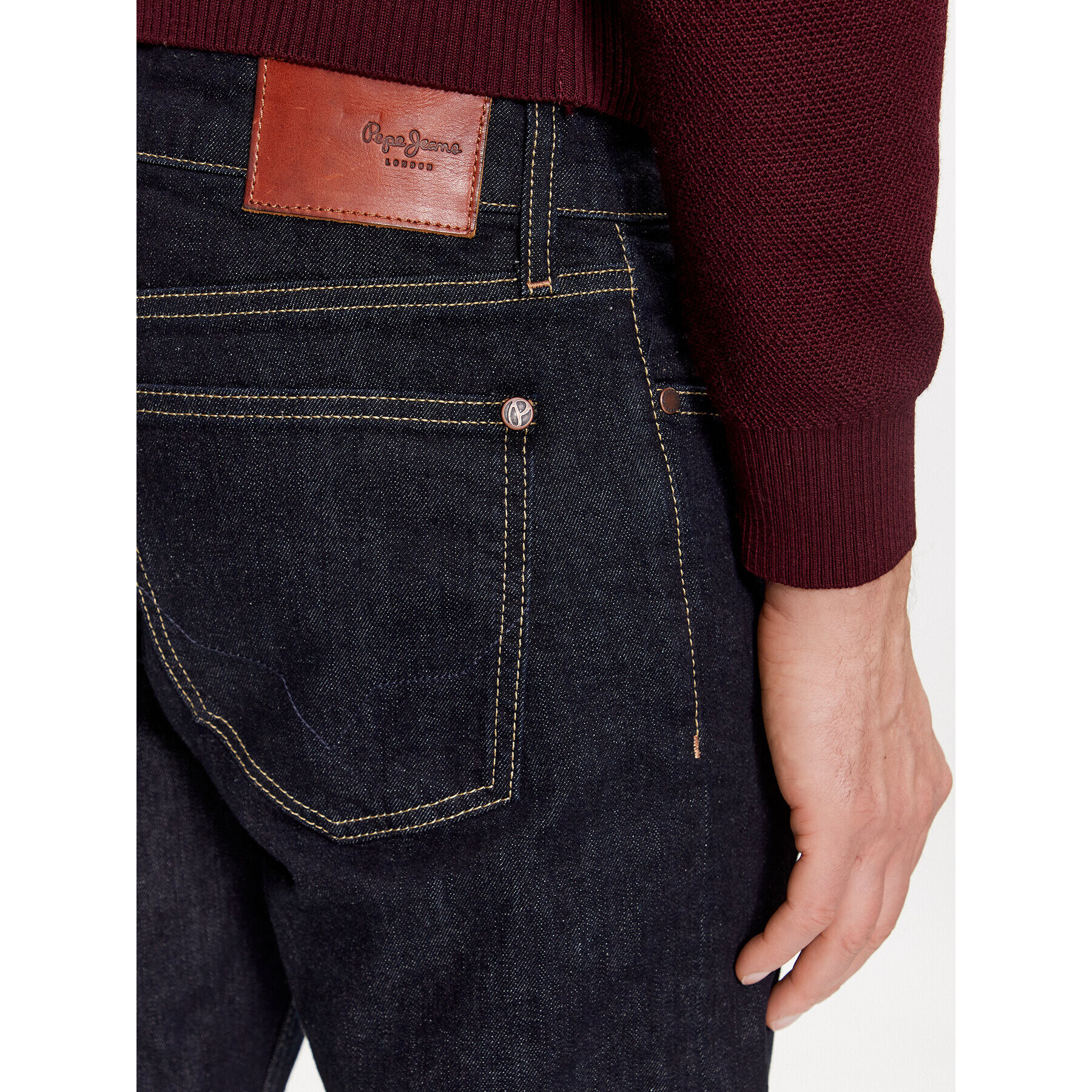 Pepe Jeans Blugi Slim PM207388BC0 Bleumarin Slim Fit - Pled.ro