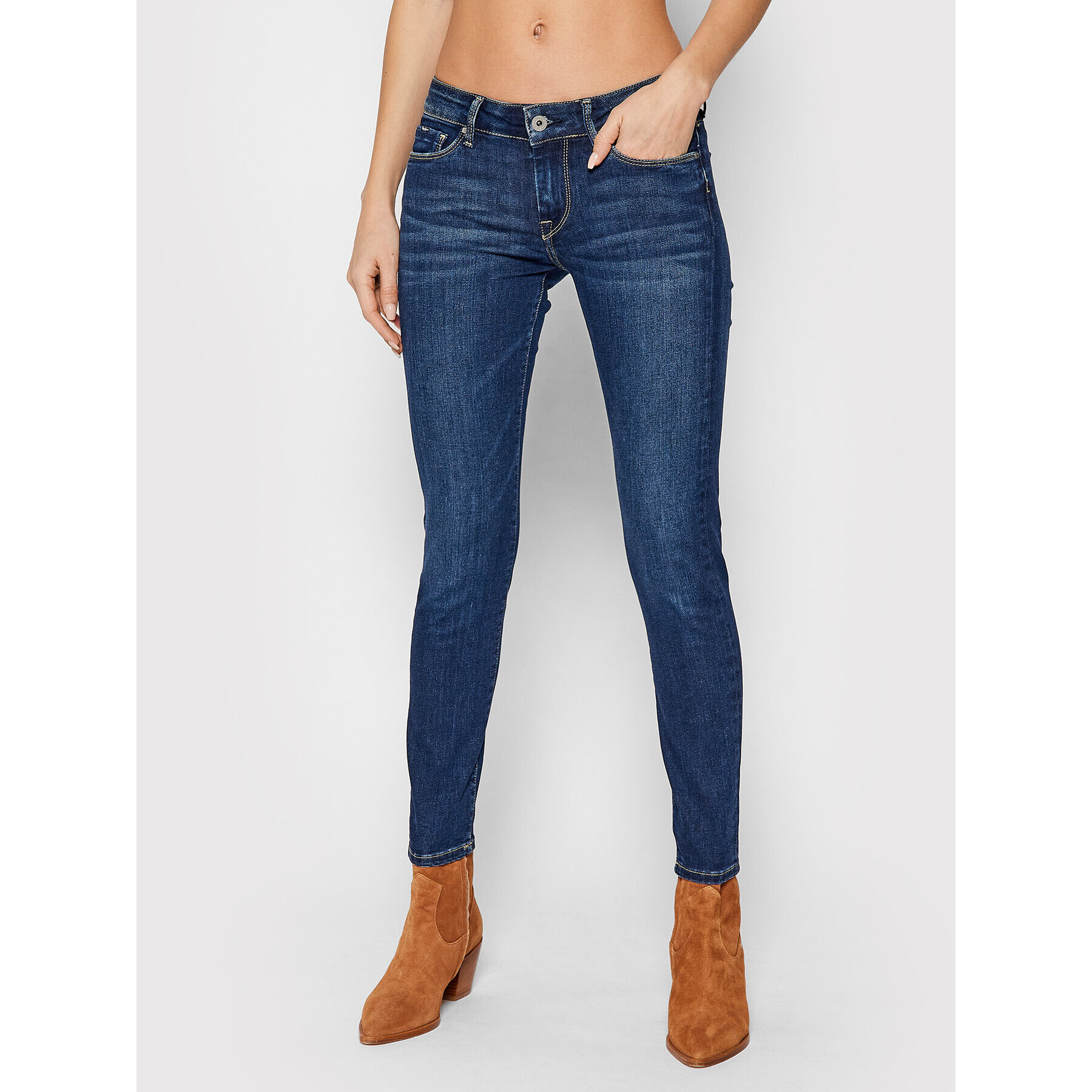 Pepe Jeans Blugi Soho PL204174 Bleumarin Skinny Fit - Pled.ro