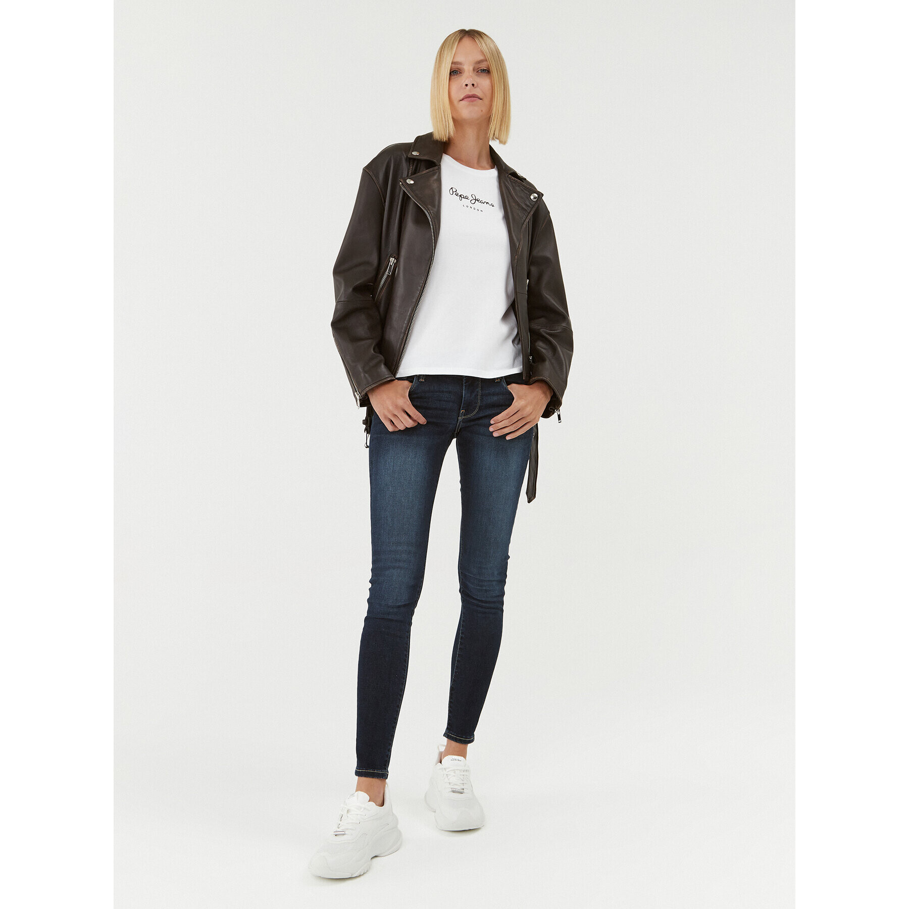 Pepe Jeans Blugi Soho PL204174 Bleumarin Skinny Fit - Pled.ro