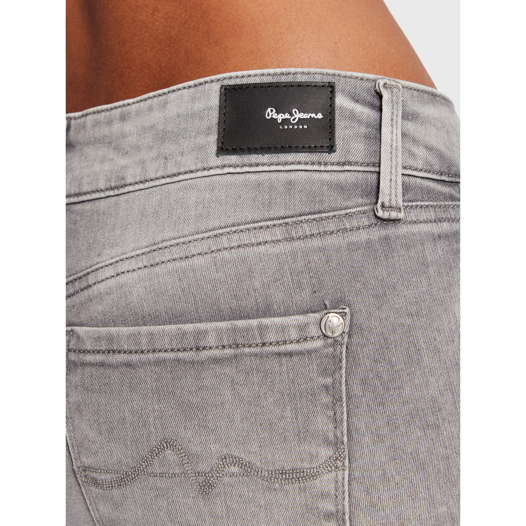 Pepe Jeans Blugi Soho PL204174 Gri Skinny Fit - Pled.ro