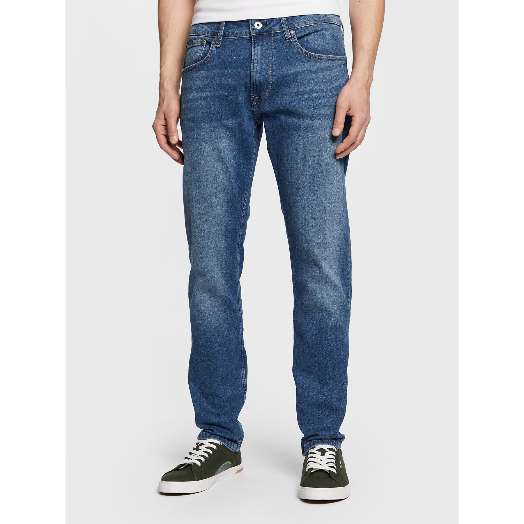 Pepe Jeans Blugi Stanley PM206326 Bleumarin Taper Fit - Pled.ro