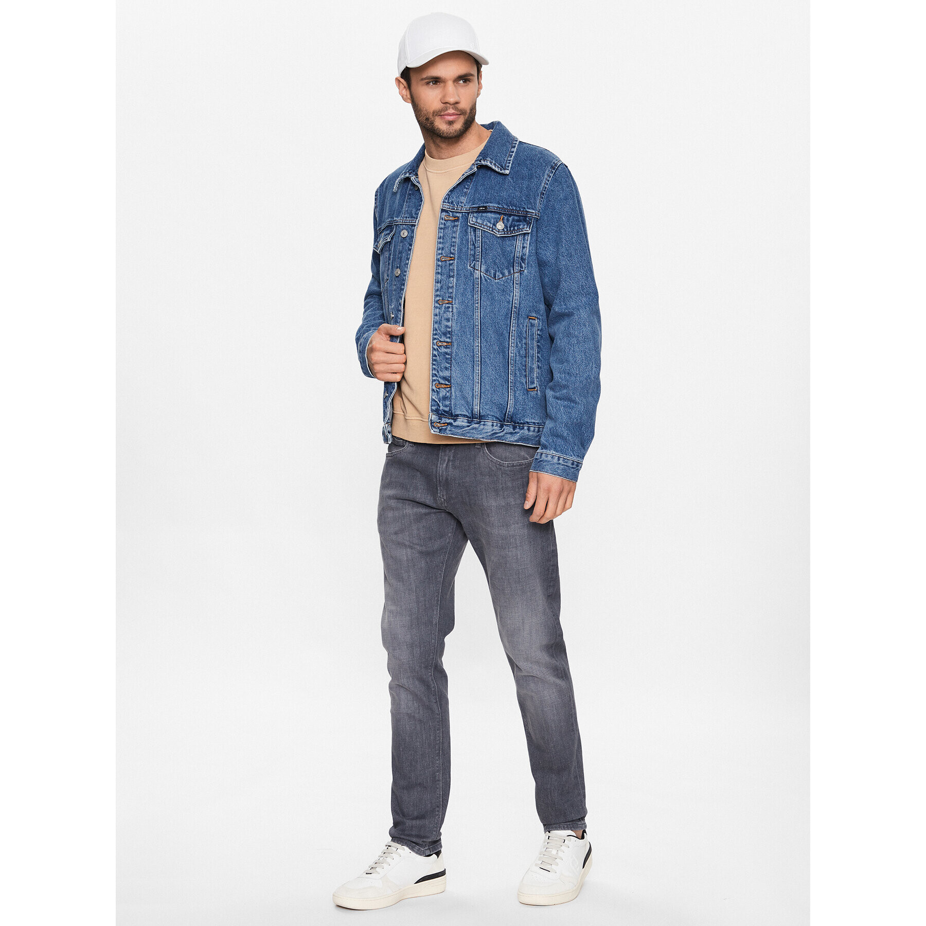 Pepe Jeans Blugi Stanley PM206326 Gri Taper Fit - Pled.ro