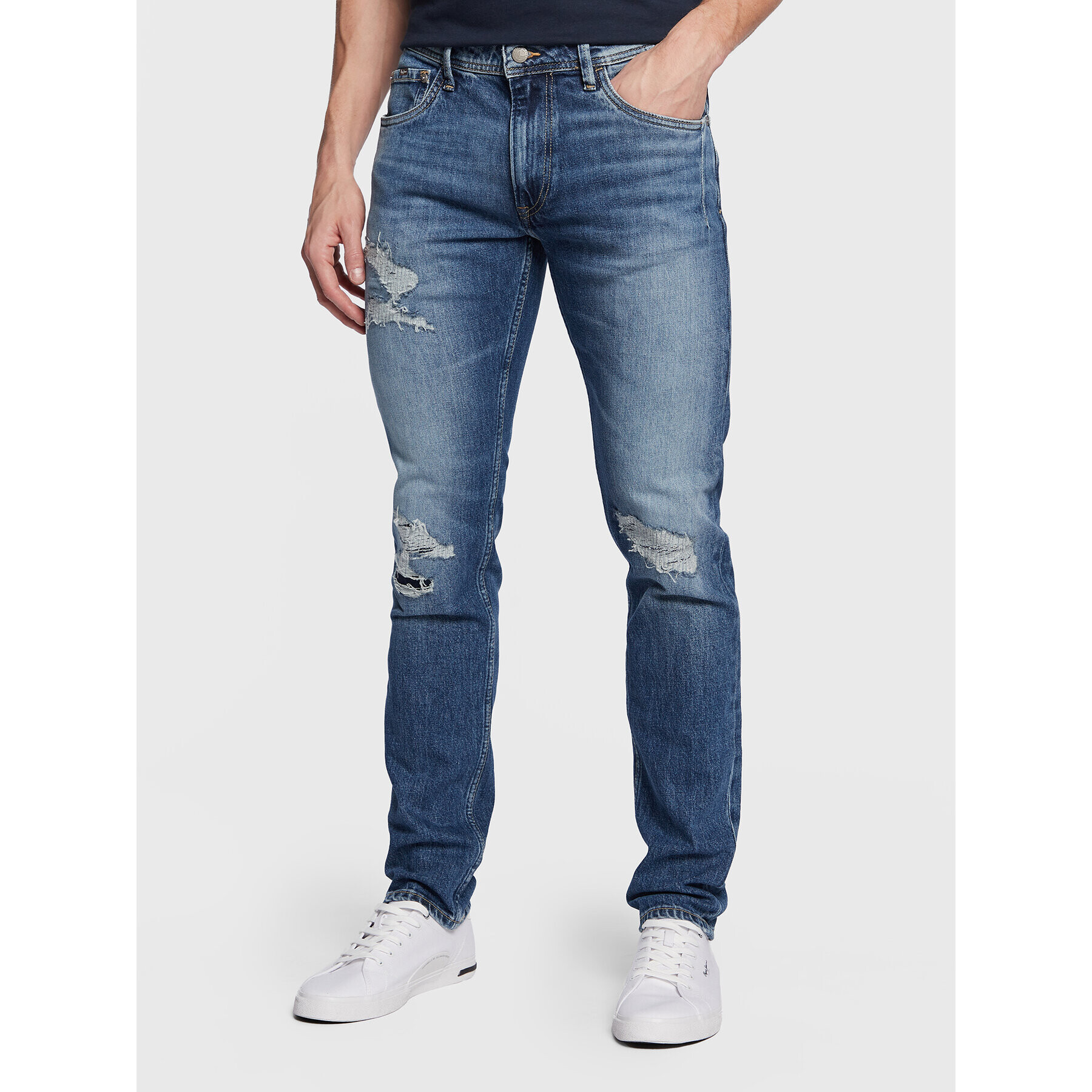 Pepe Jeans Blugi Stanley PM206816 Bleumarin Tapered Fit - Pled.ro